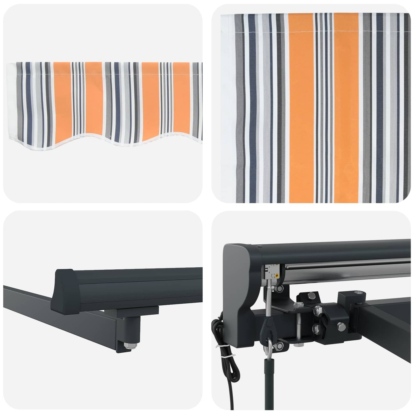 Electric Retractable Awning 4.5 x 3 m Polyester with PU coating