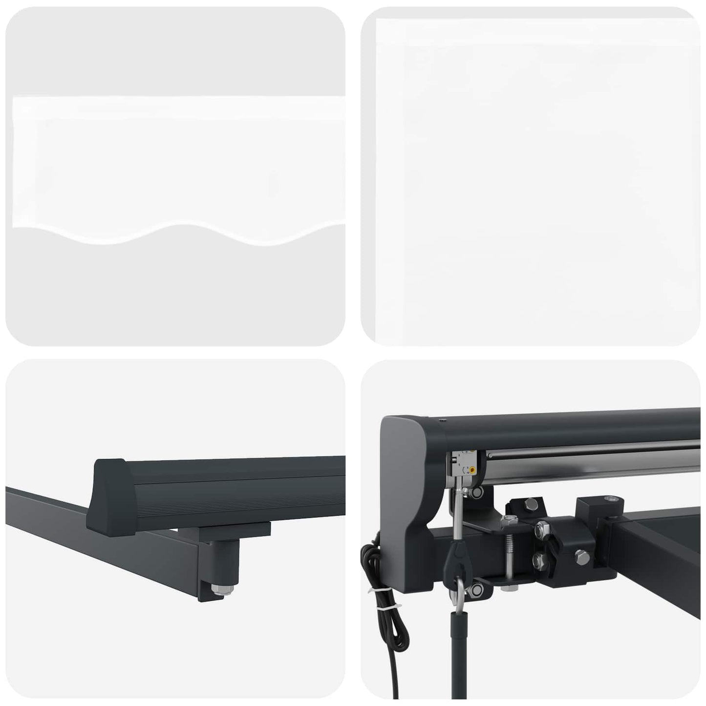 Electric Retractable Awning White and Anthracite 4.5 x 3.5 m