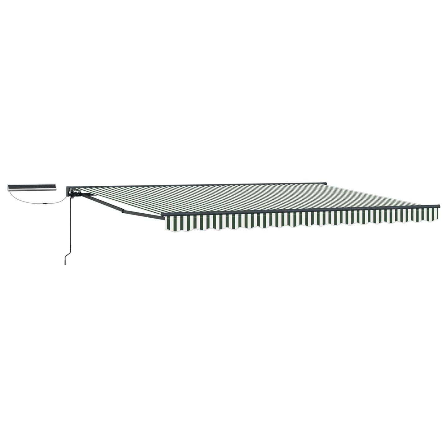 Electric Retractable Awning Green, White and Anthracite 5 x 3 m