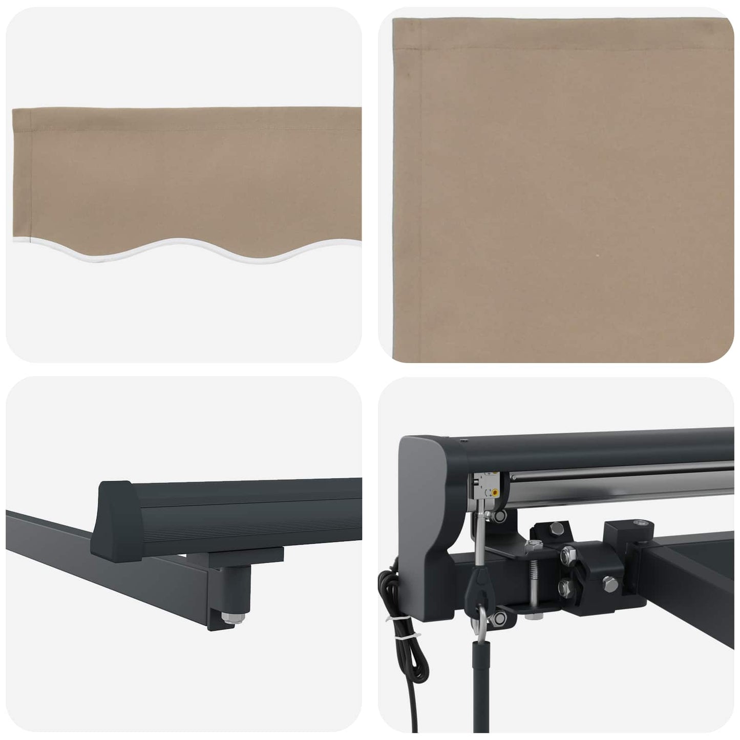 Electric Retractable Awning Beige and Anthracite 5 x 3.5 m