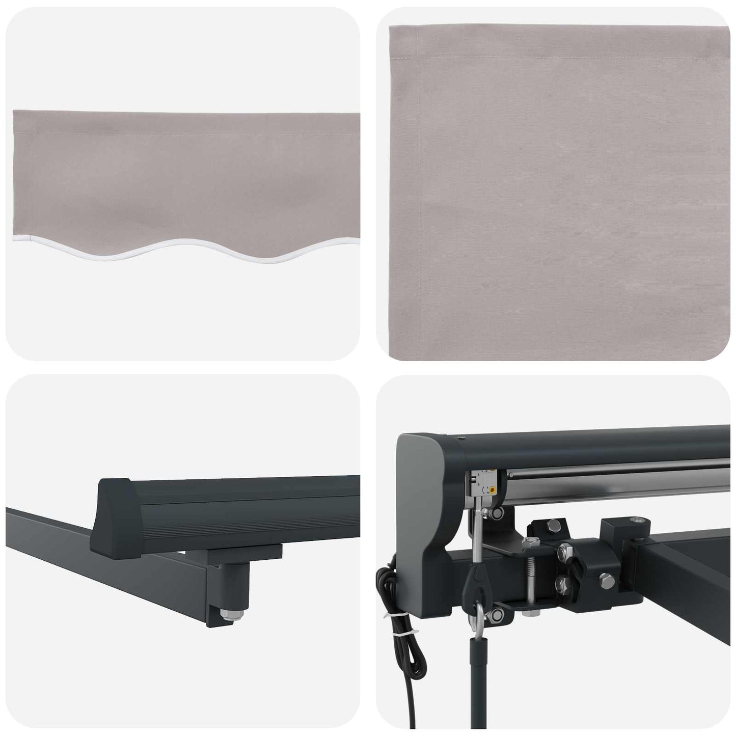 Electric Retractable Awning Light Grey and Anthracite 5 x 3.5 m
