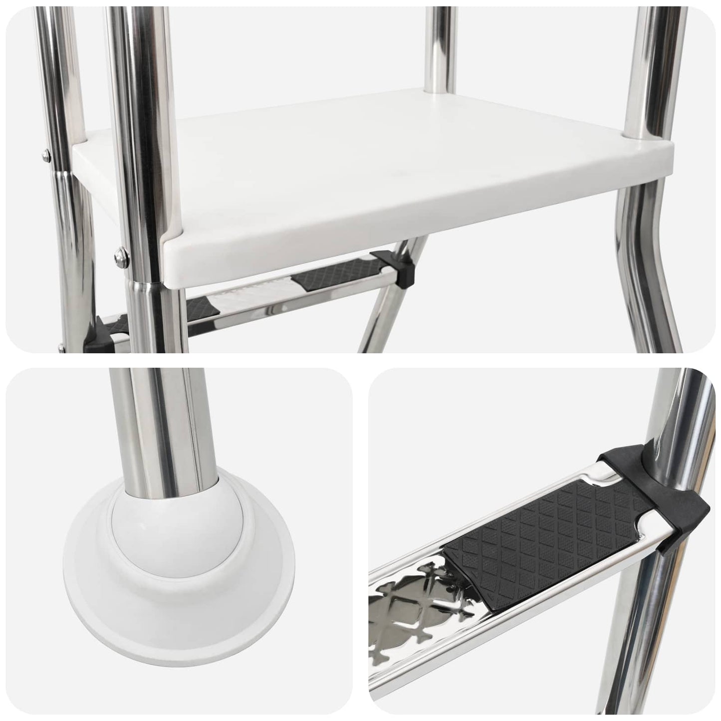 Partially in-Ground Pool Ladder 172 x 106 cm 3-Step
