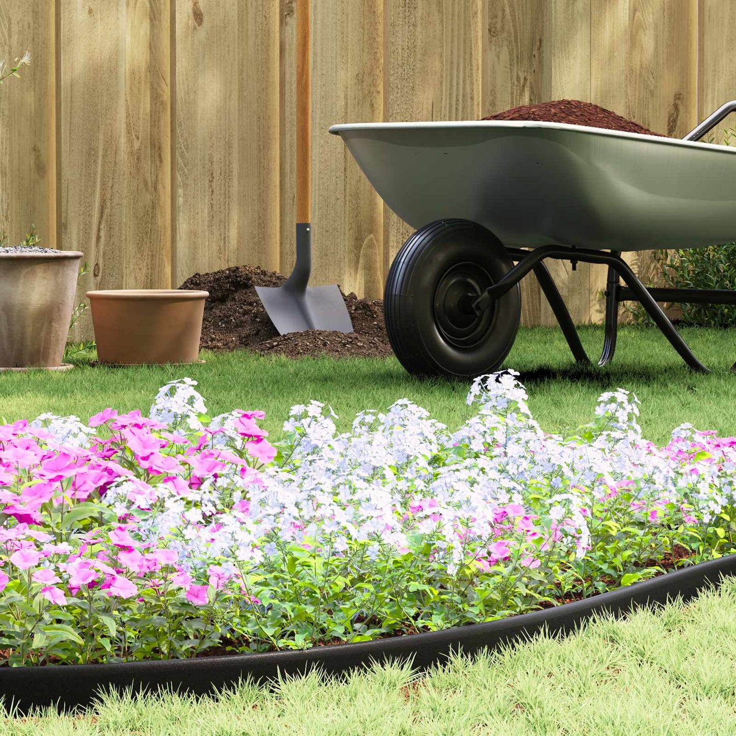 Lawn Edgings Black 4000 x 4 x 5 cm Plastic