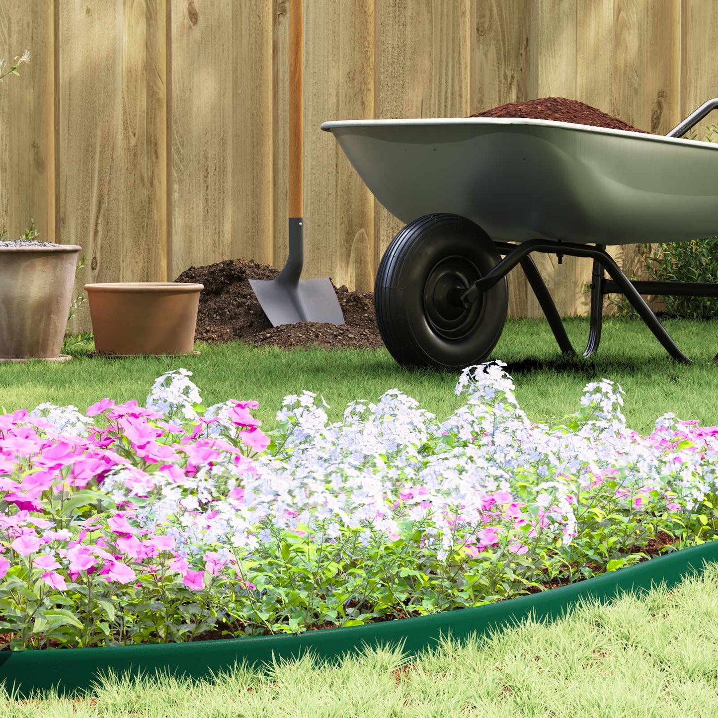 Lawn Edgings Green 1000 x 4 x 5 cm Plastic