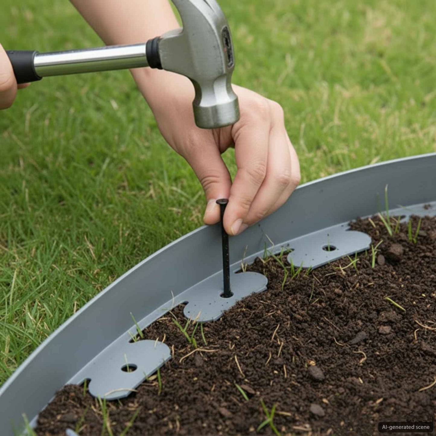 Lawn Edgings Grey 2000 x 4 x 5 cm Plastic
