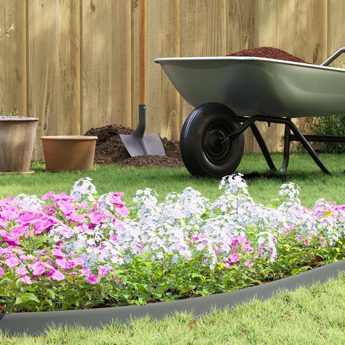 Lawn Edgings Grey 5000 x 4 x 5 cm Plastic