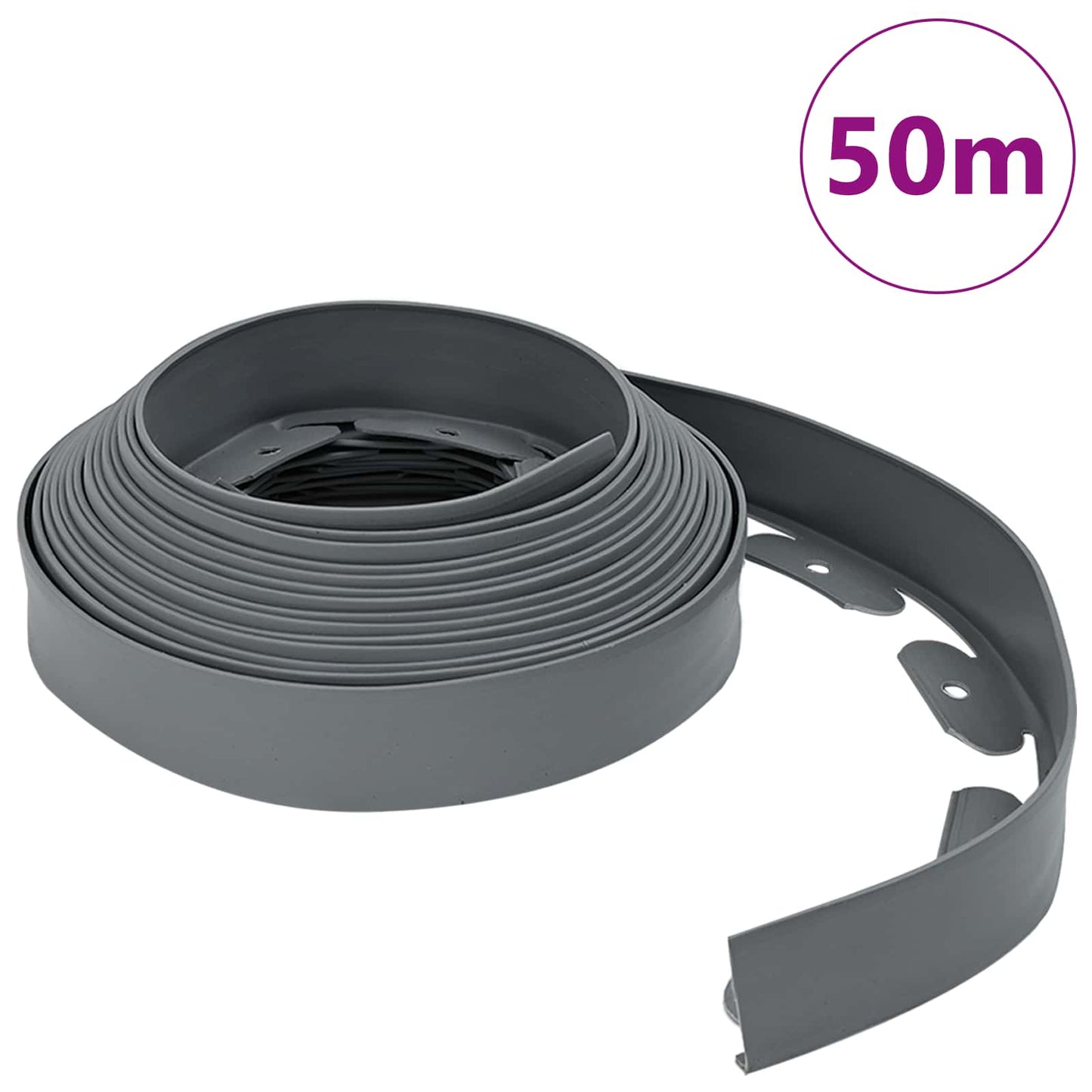 Lawn Edgings Grey 5000 x 4 x 5 cm Plastic