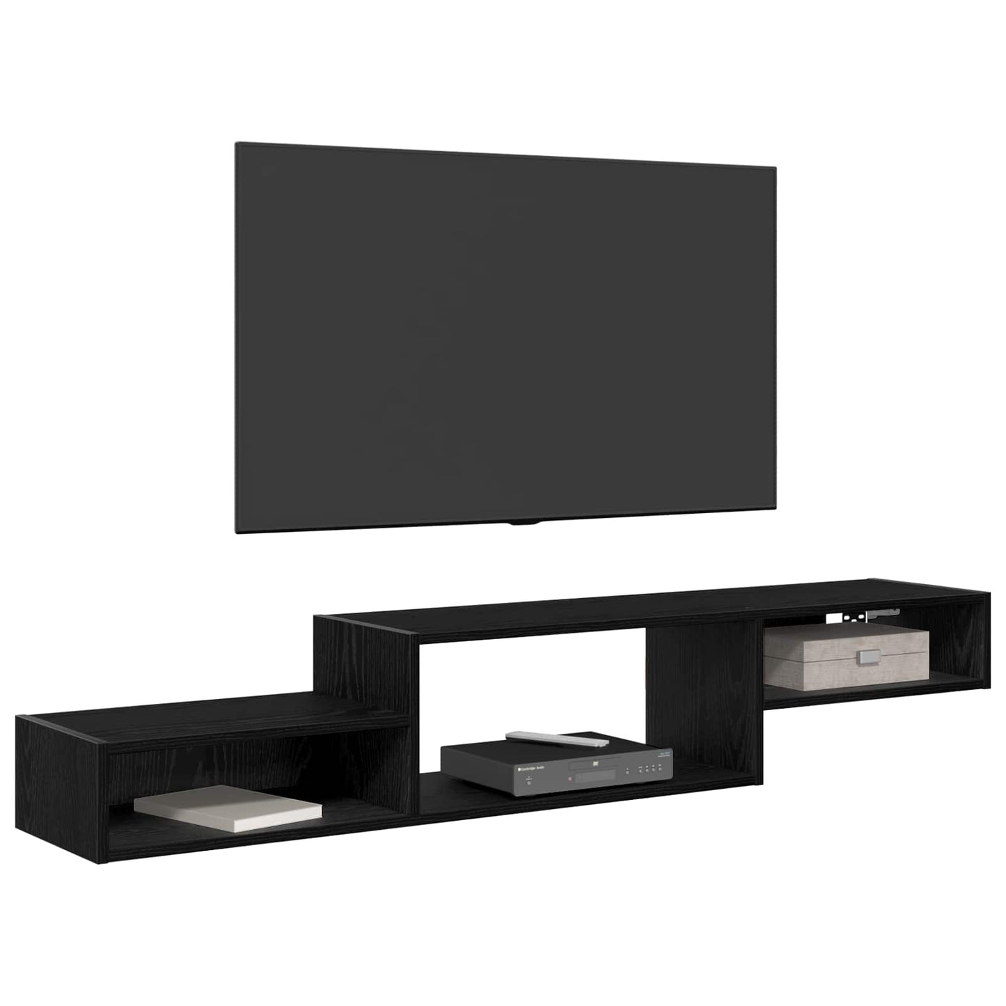 Wall-mounted TV Cabinet Wall-Mounted Black Oak 150 x 28 x 26 cm