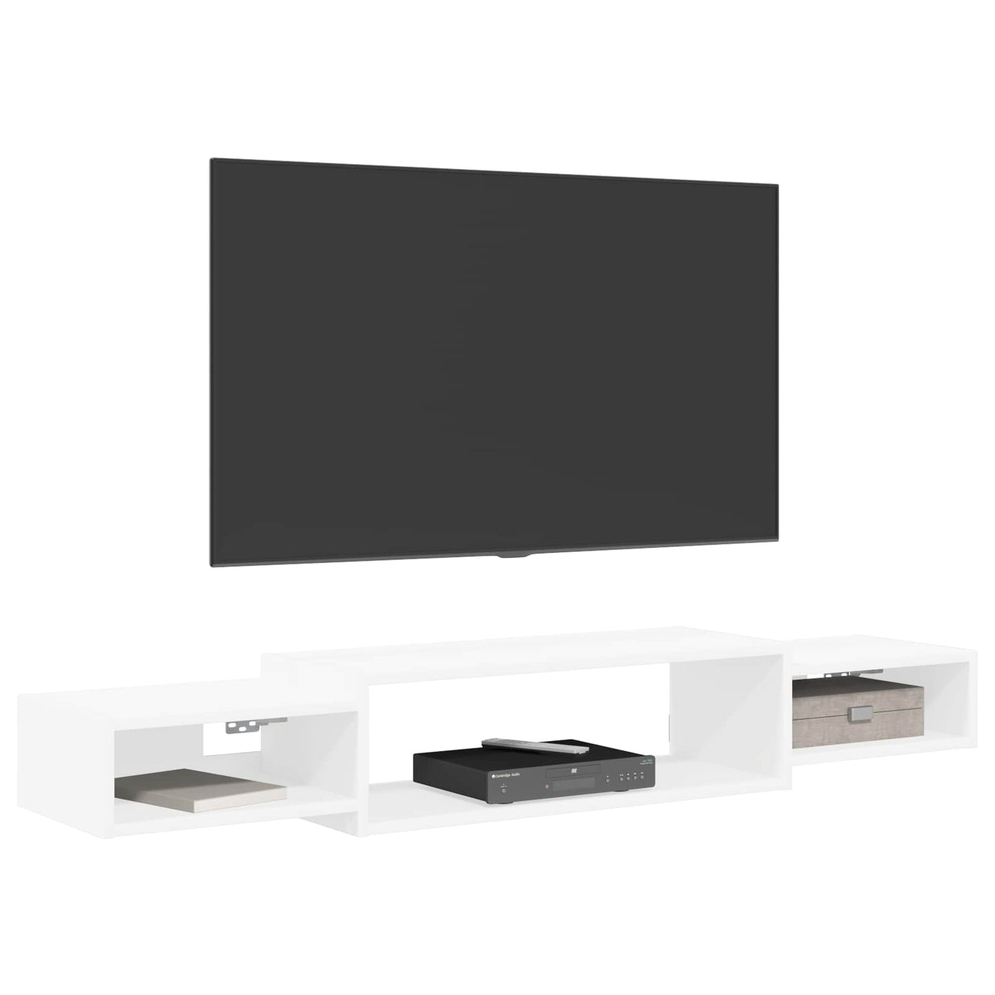 Wall-mounted TV Cabinet Wall-Mounted White 140 x 28 x 21 cm