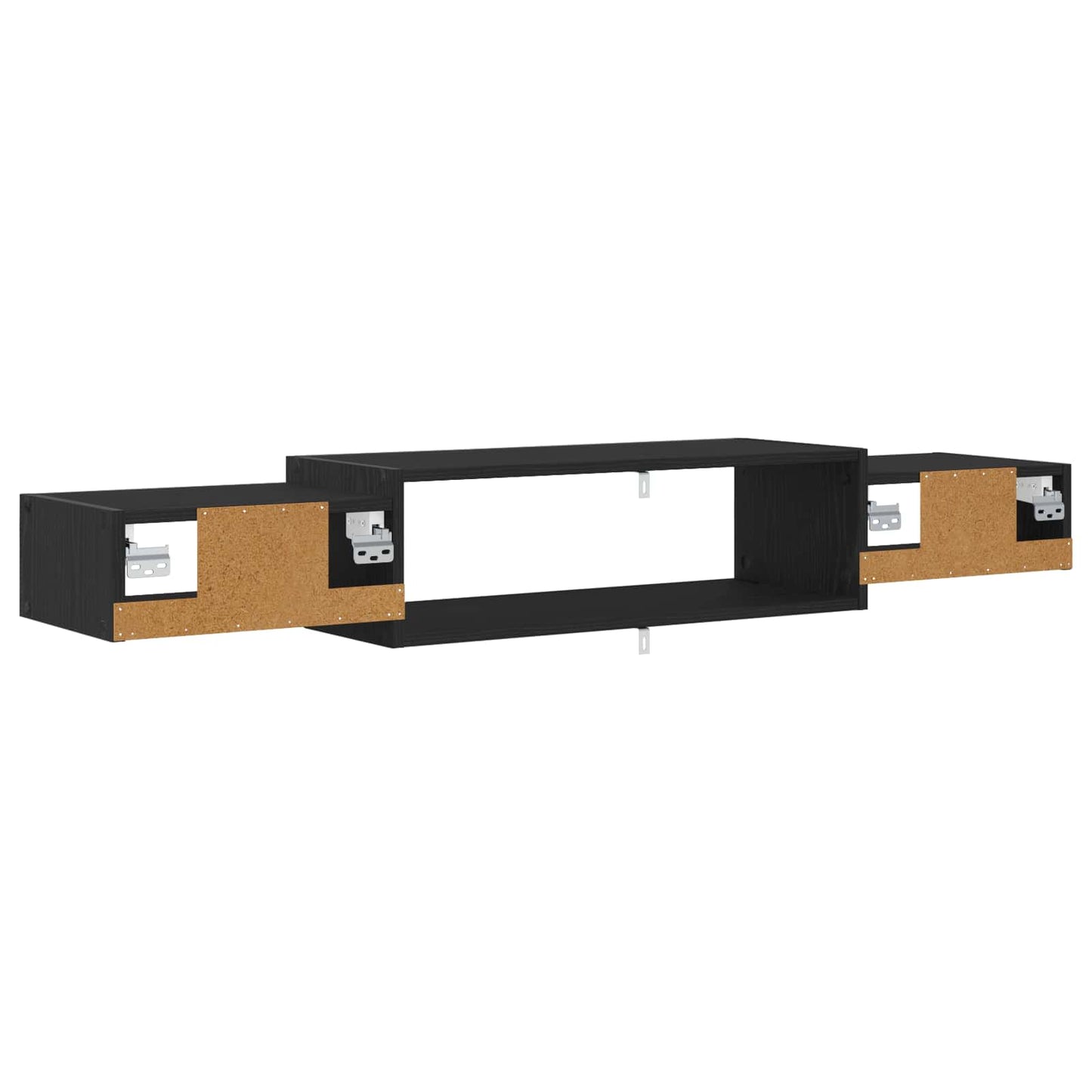 Wall-mounted TV Cabinet Wall-Mounted Black Oak 140 x 28 x 21 cm