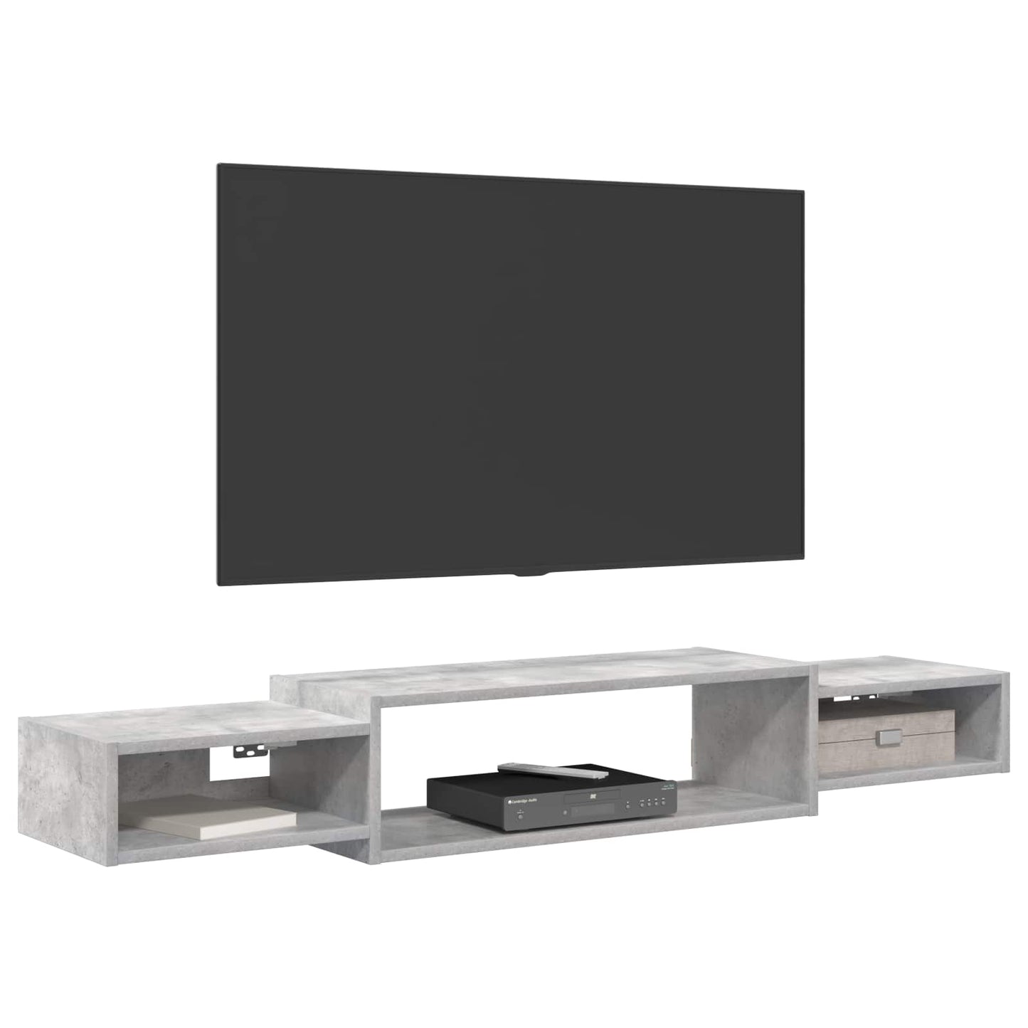 Wall-mounted TV Cabinet Wall-Mounted Concrete Grey