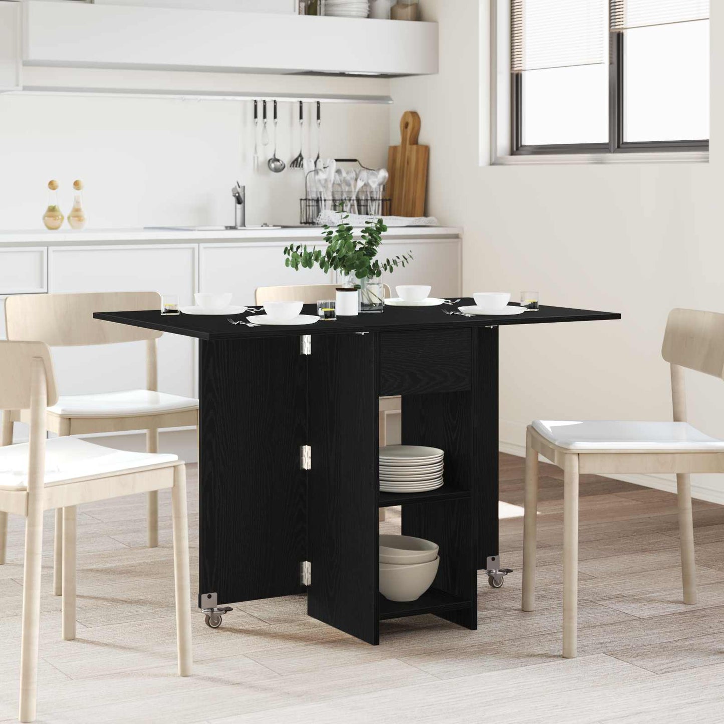 Dinning Table 115 x 70 x 75 cm Engineered Wood Black Oak