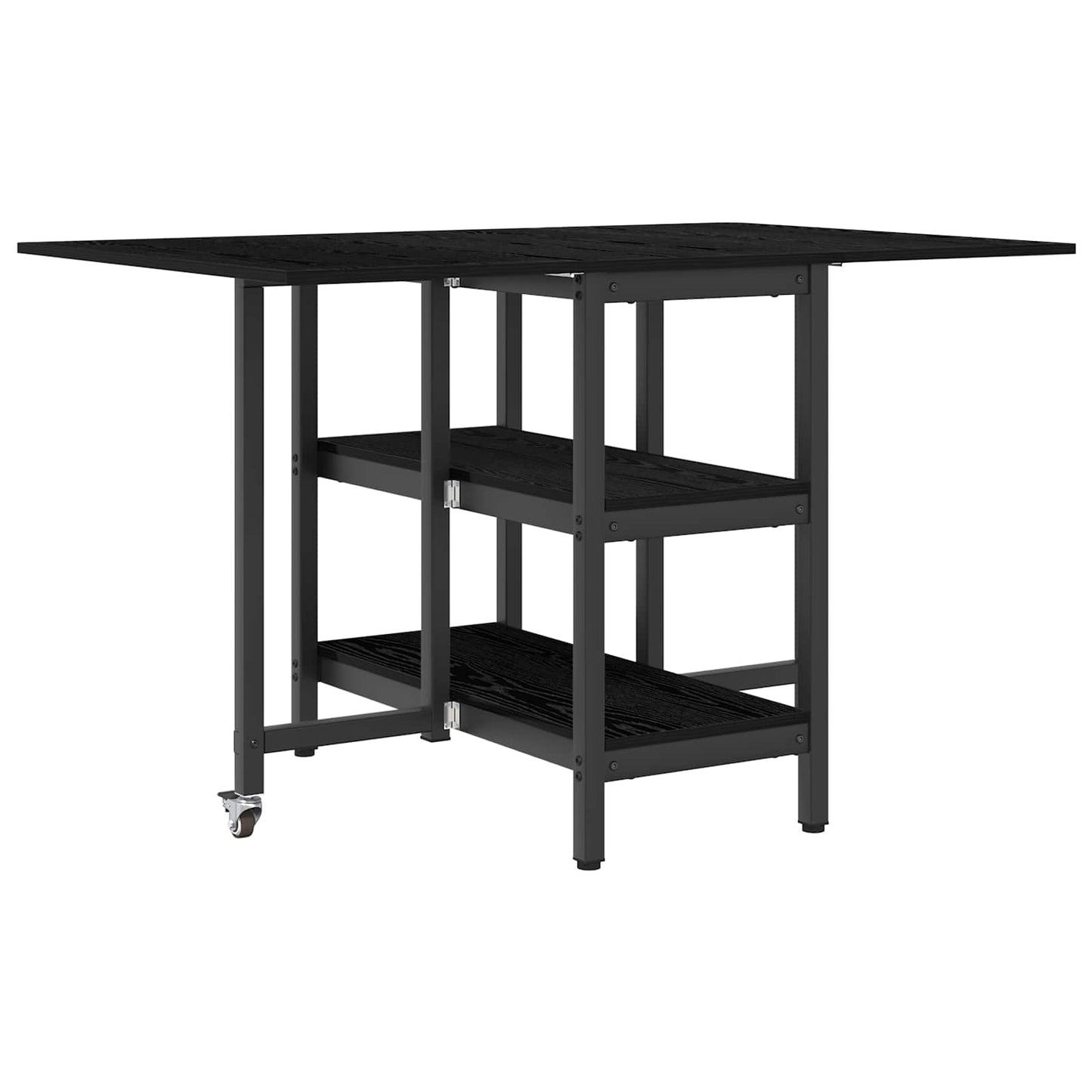 Dinning Table 122 x 80 x 76.5 cm Engineered Wood Black Oak