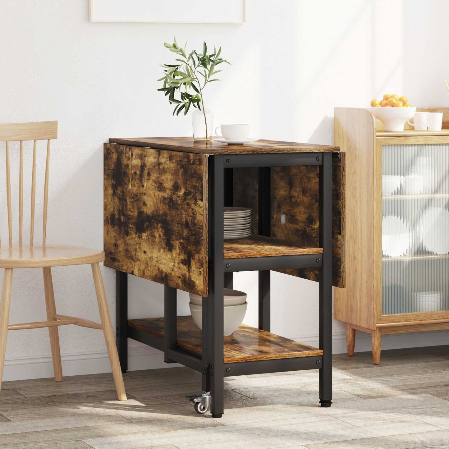 Dinning Table 122 x 80 x 76.5 cm Engineered Wood Smoked Oak