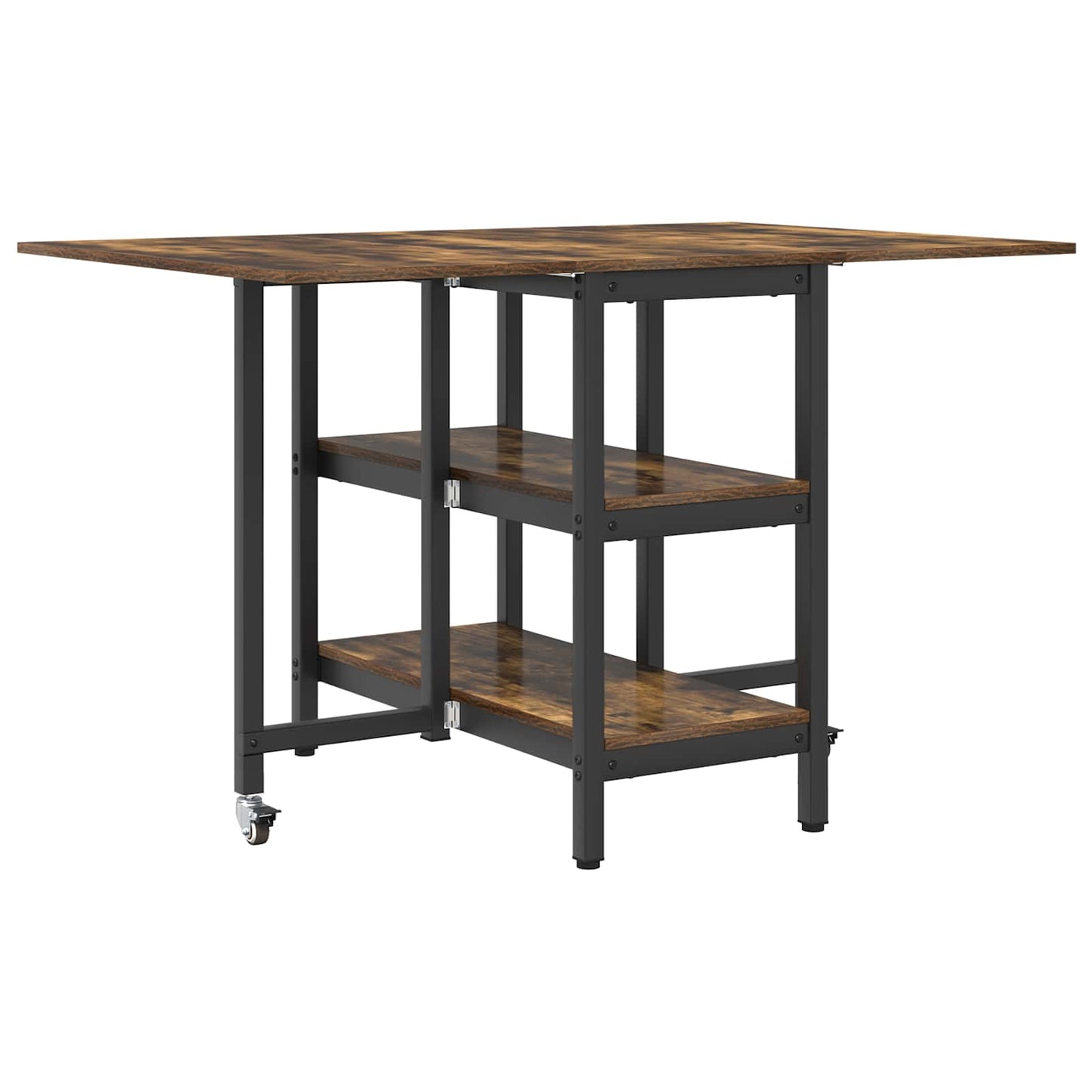 Dinning Table 122 x 80 x 76.5 cm Engineered Wood Smoked Oak