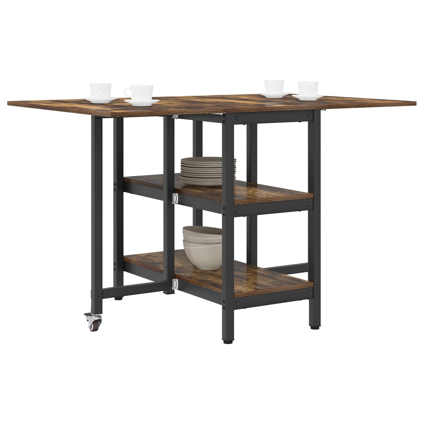 Dinning Table 122 x 80 x 76.5 cm Engineered Wood Smoked Oak