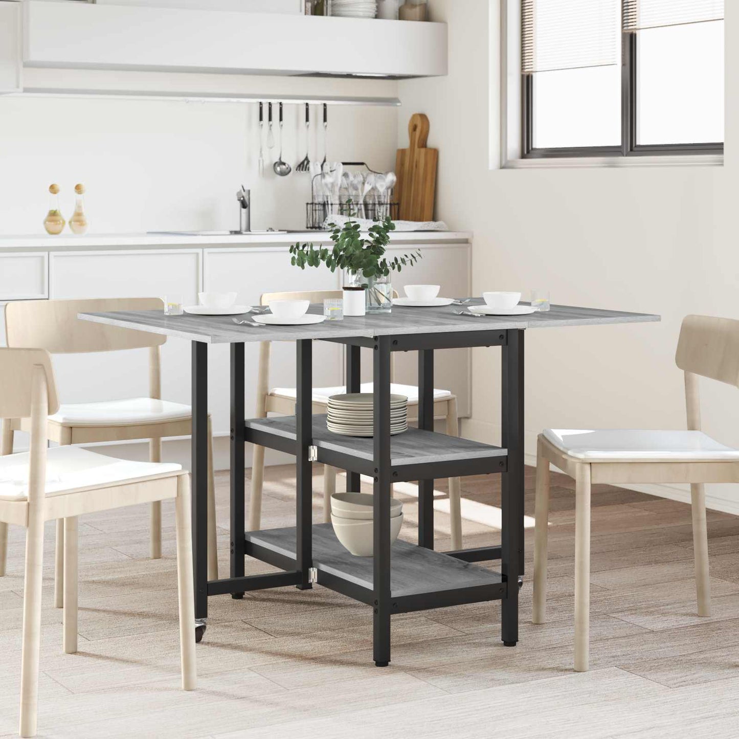 Dinning Table 122 x 80 x 76.5 cm Engineered Wood Grey Sonoma