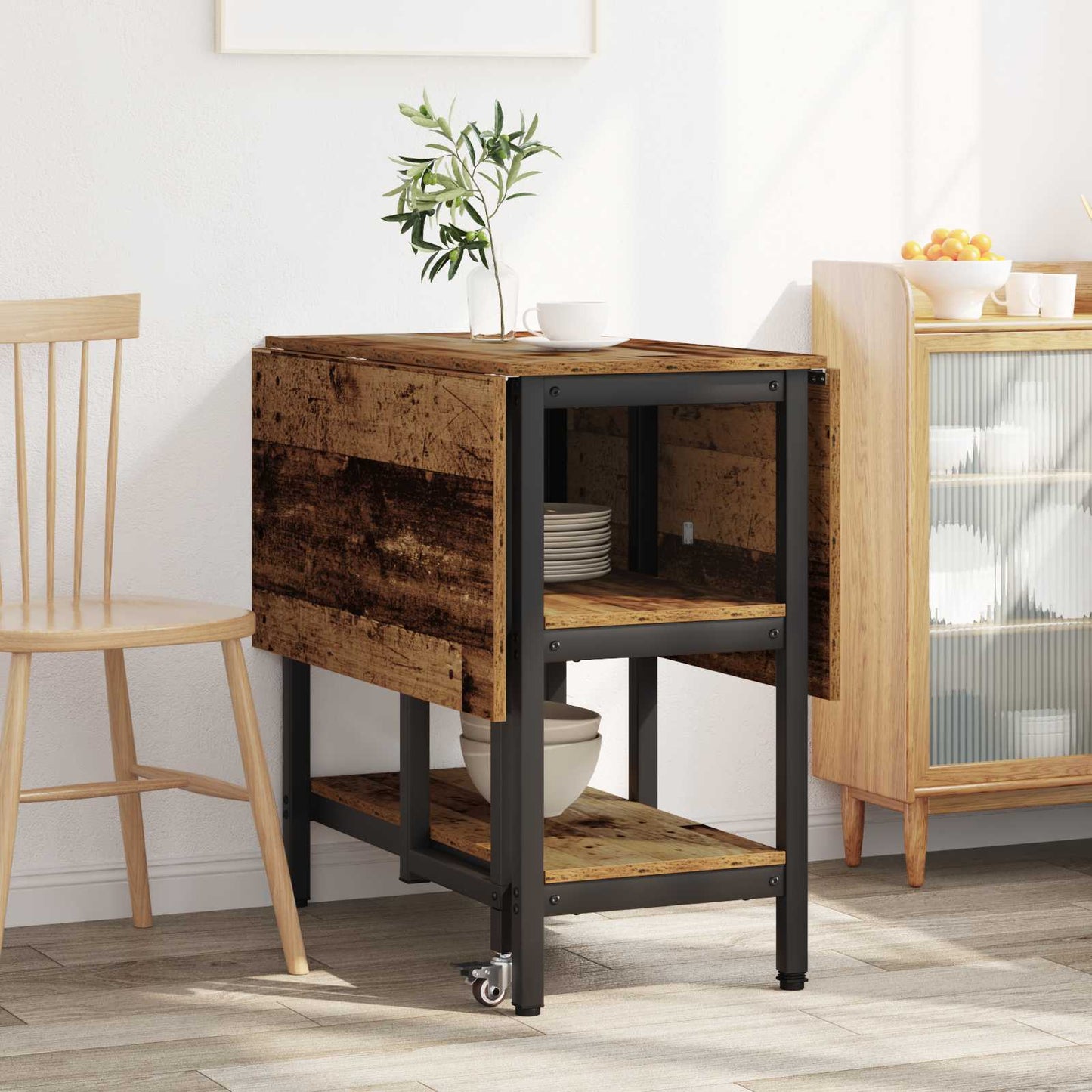 Dinning Table 122 x 80 x 76.5 cm Engineered Wood Old Wood
