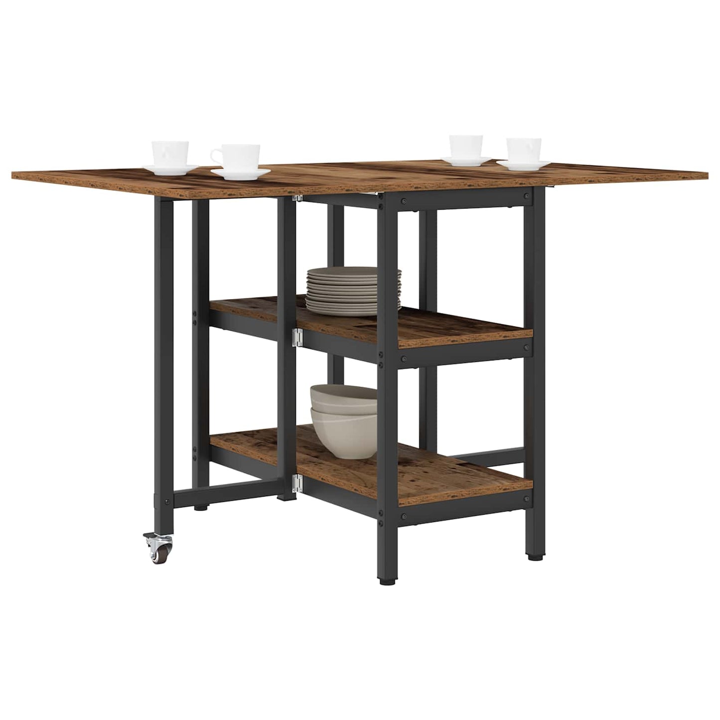 Dinning Table 122 x 80 x 76.5 cm Engineered Wood Old Wood