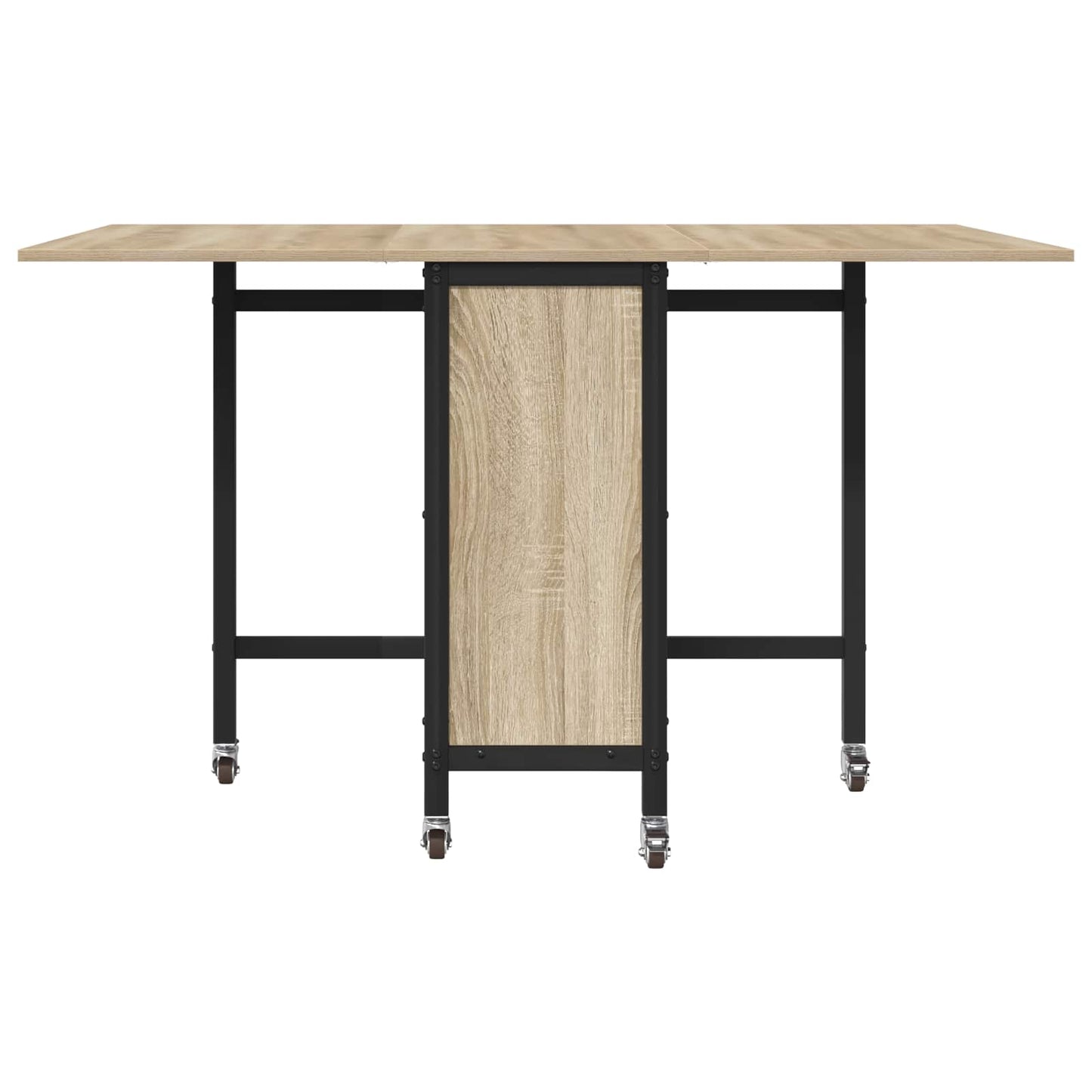 Folding Dining Table with Castors 130 x 80 x 76.5 cm steel PB