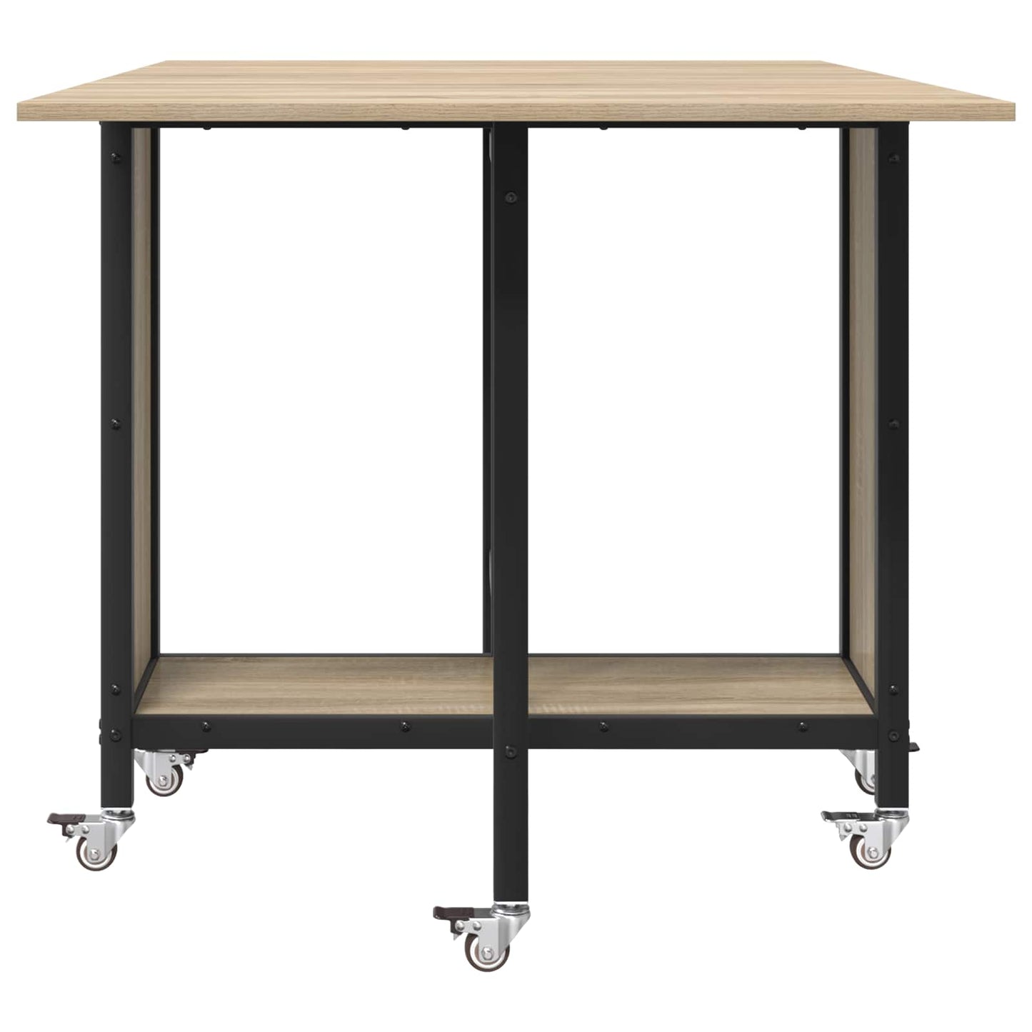 Folding Dining Table with Castors 130 x 80 x 76.5 cm steel PB