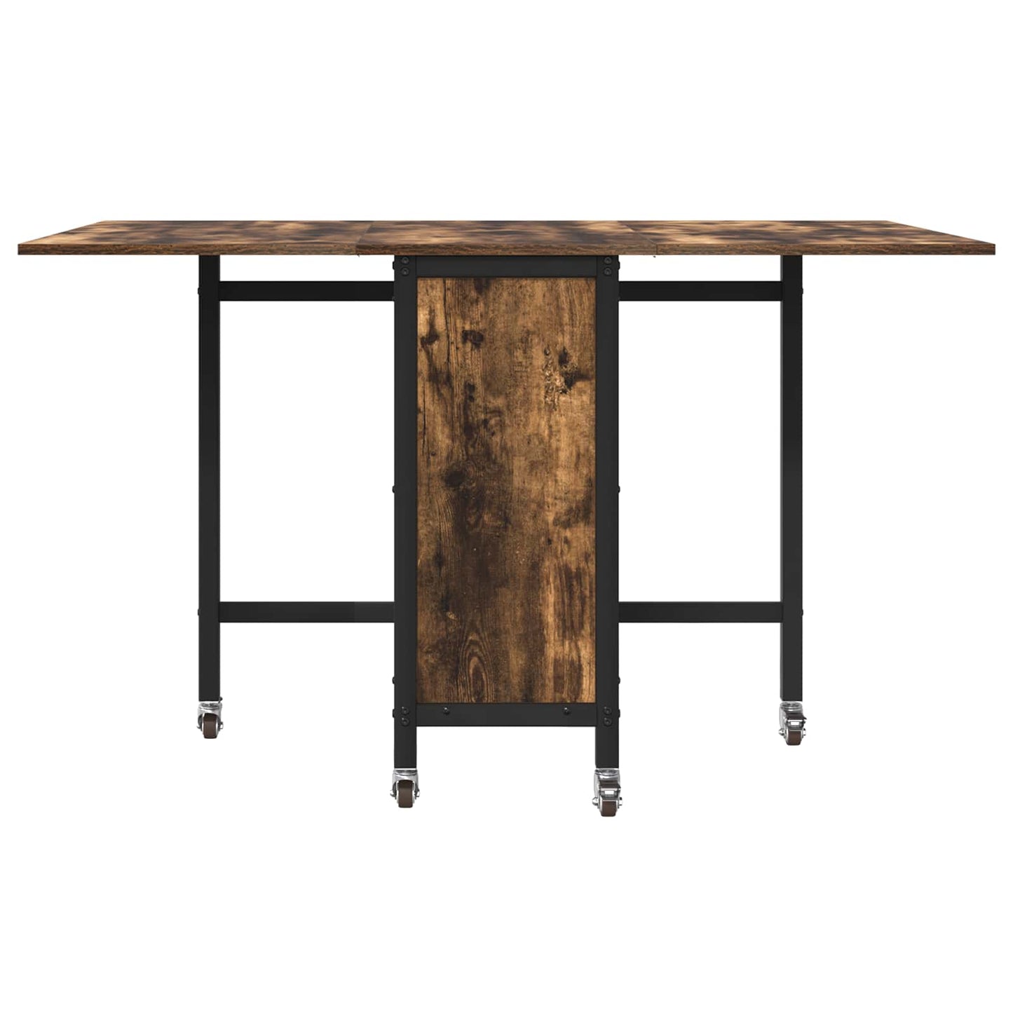 Folding Dining Table with Castors 130 x 80 x 76.5 cm steel PB