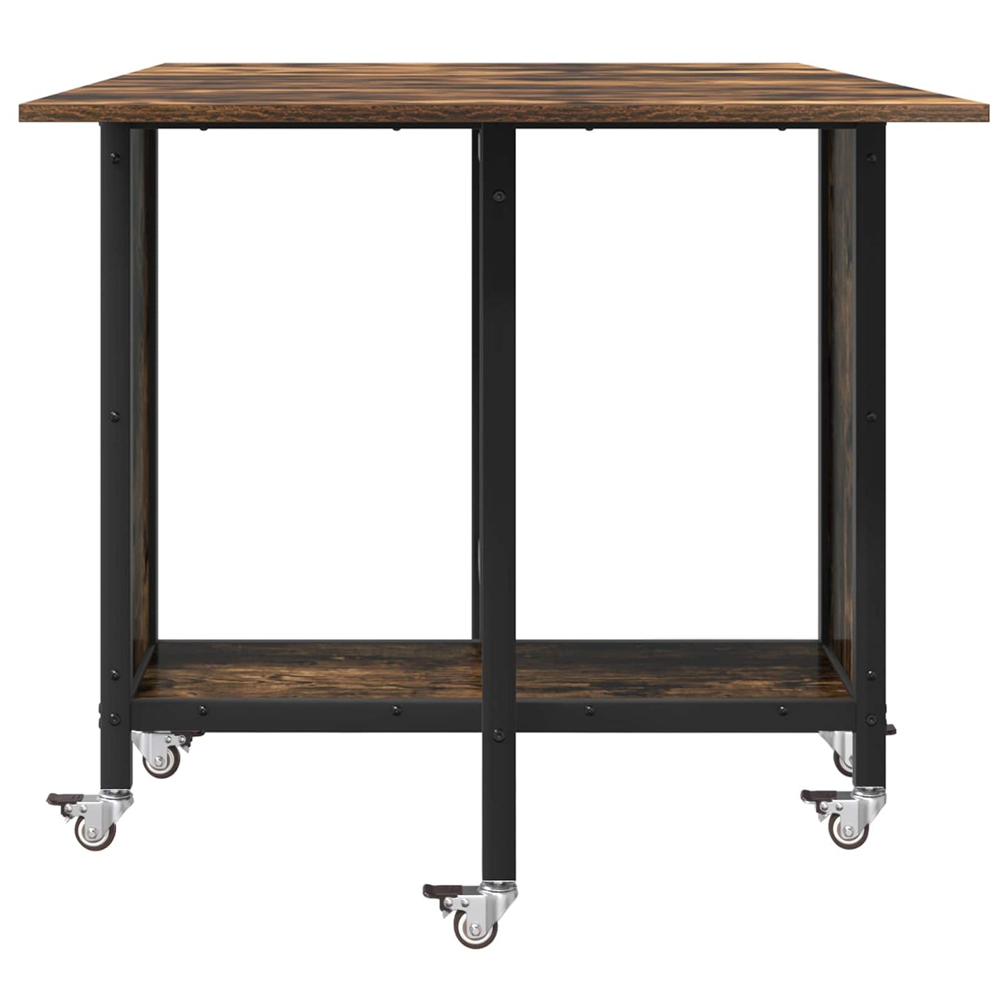 Folding Dining Table with Castors 130 x 80 x 76.5 cm steel PB