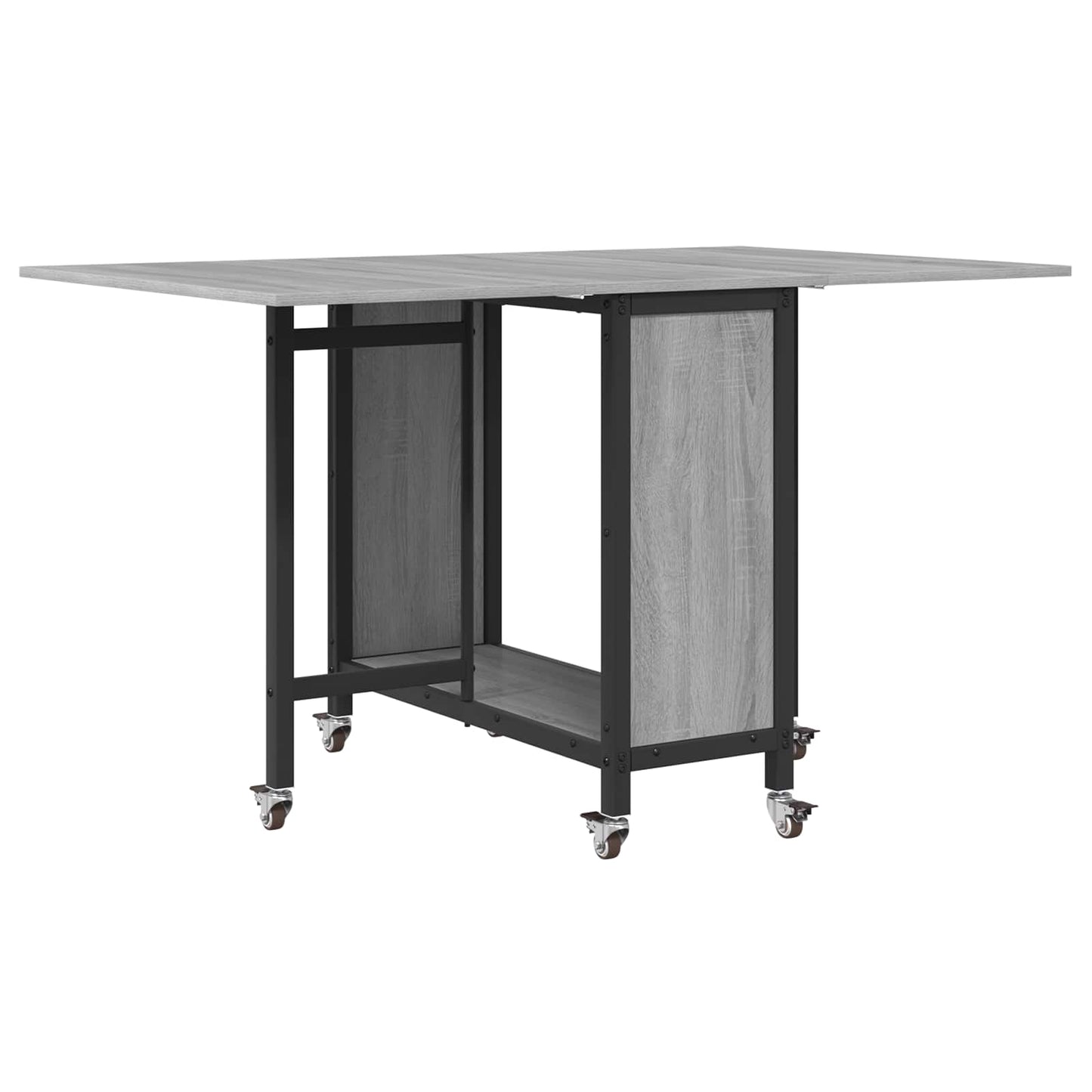 Folding Dining Table with Castors 130 x 80 x 76.5 cm steel PB