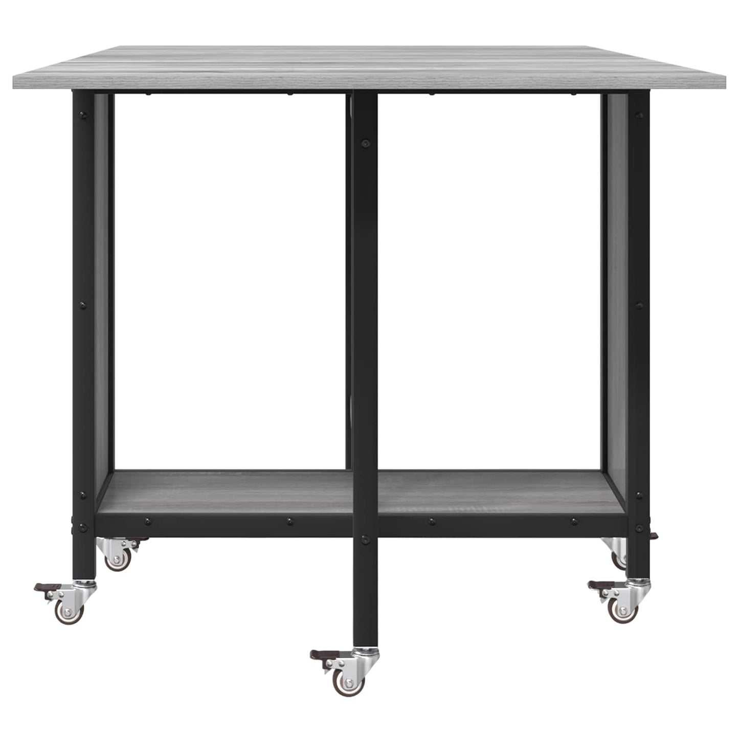 Folding Dining Table with Castors 130 x 80 x 76.5 cm steel PB