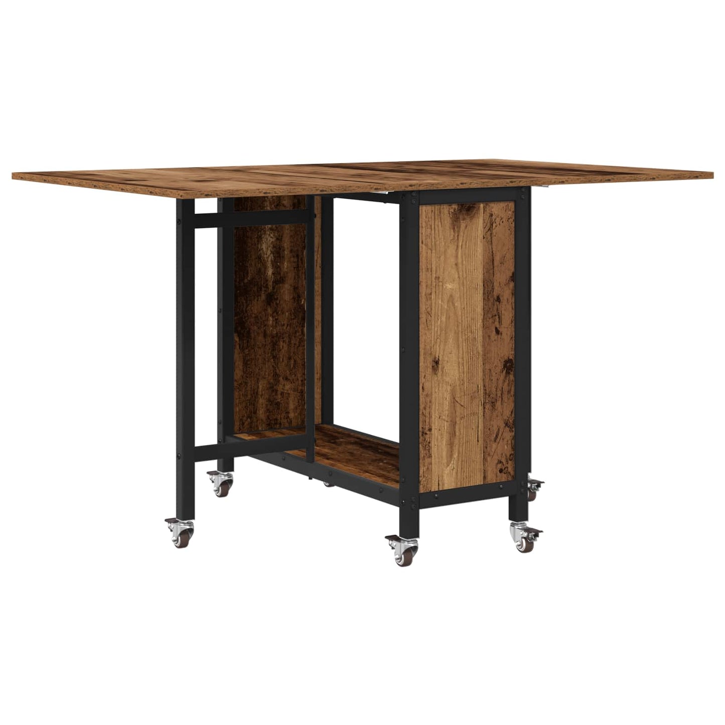 Folding Dining Table with Castors 130 x 80 x 76.5 cm steel PB