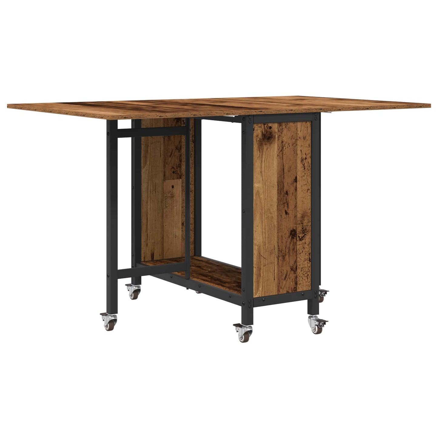 Folding Dining Table with Castors 130 x 80 x 76.5 cm steel PB