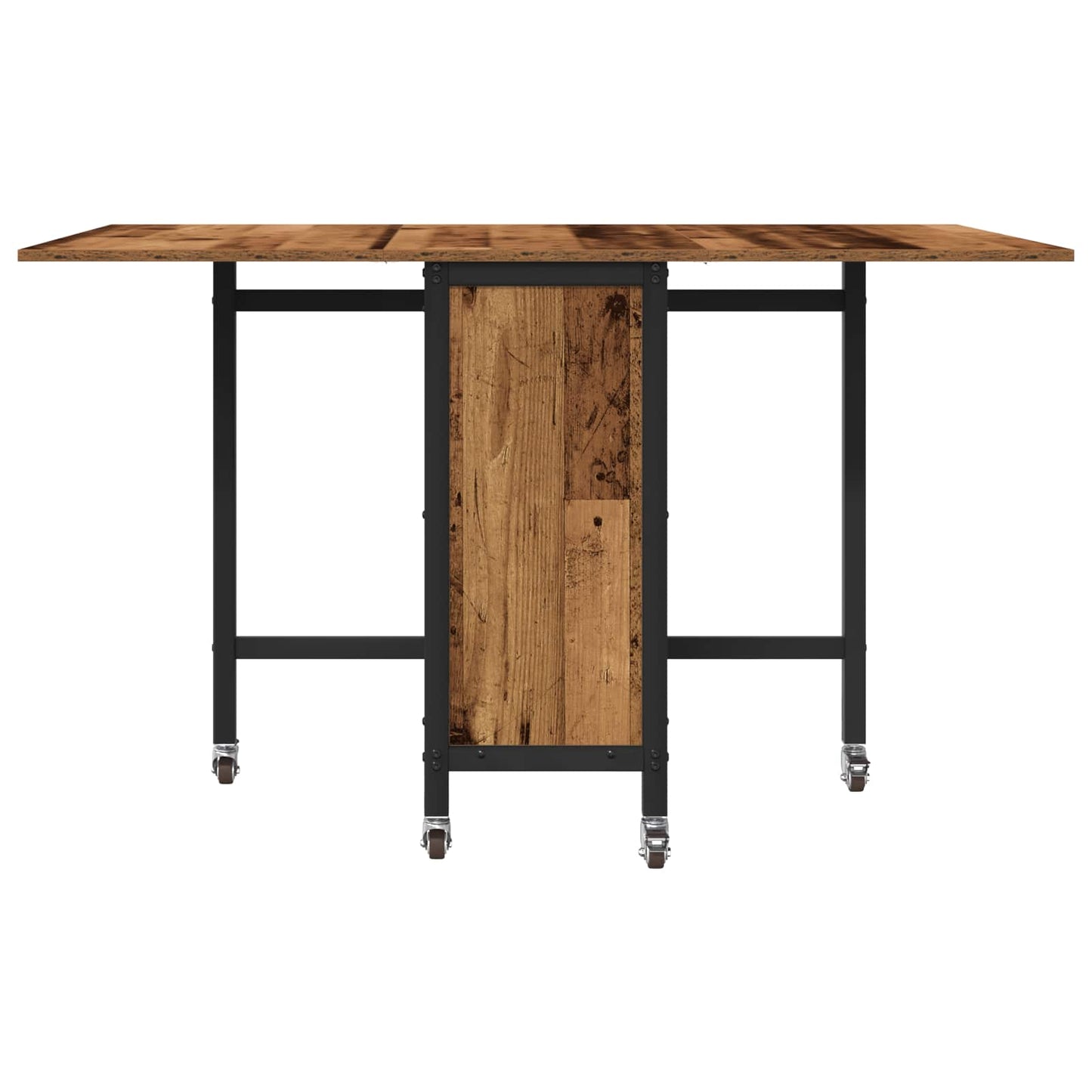 Folding Dining Table with Castors 130 x 80 x 76.5 cm steel PB