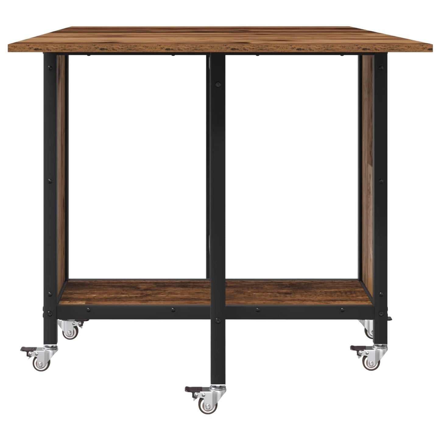 Folding Dining Table with Castors 130 x 80 x 76.5 cm steel PB