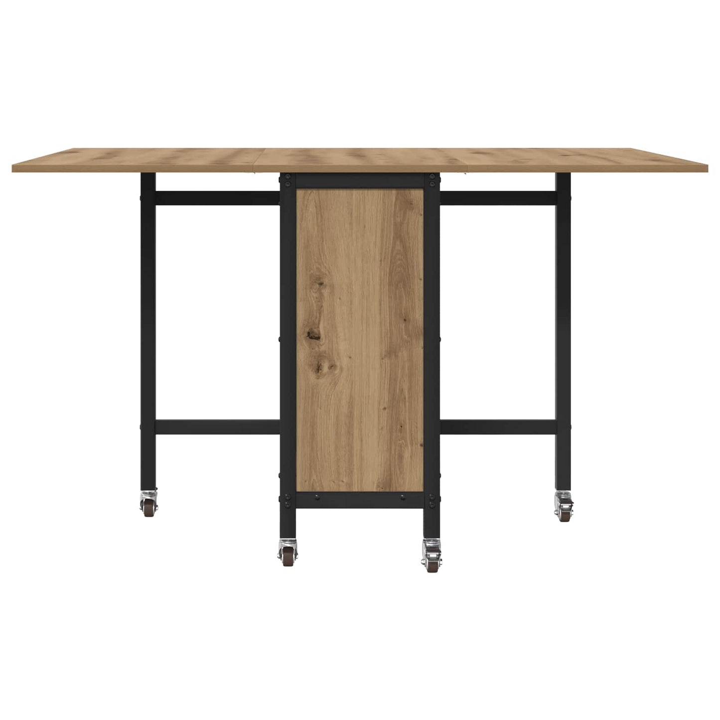 Folding Dining Table with Castors 130 x 80 x 76.5 cm steel PB