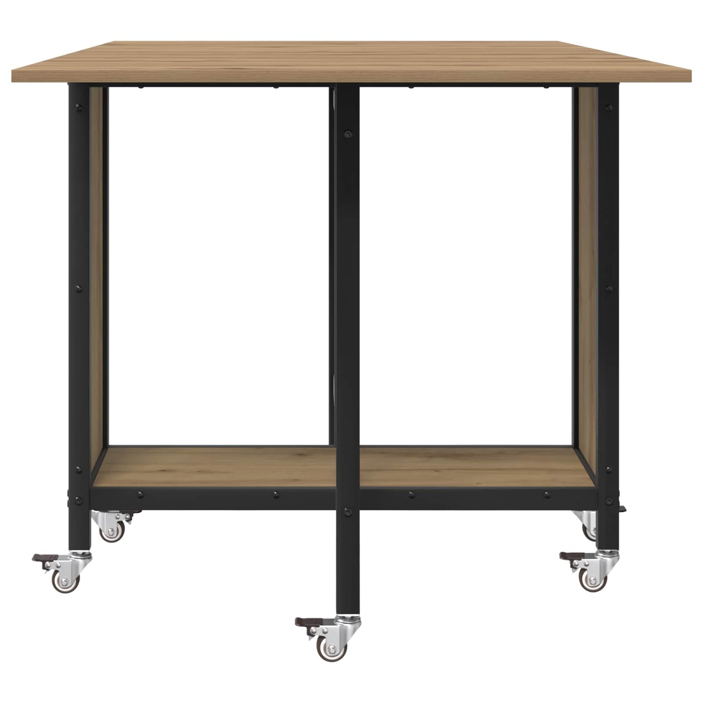 Folding Dining Table with Castors 130 x 80 x 76.5 cm steel PB