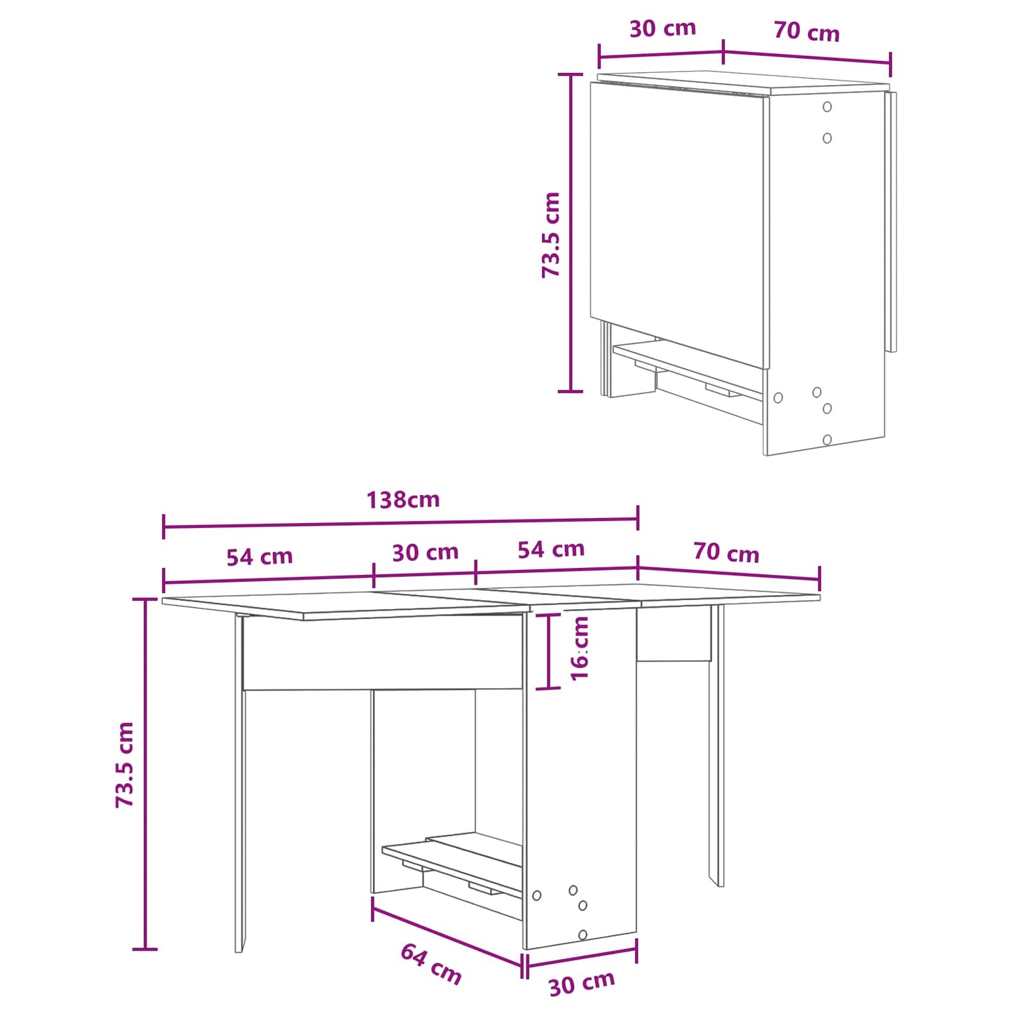 Dinning Table 138 x 70 x 73.5 cm Engineered Wood Artisan Oak