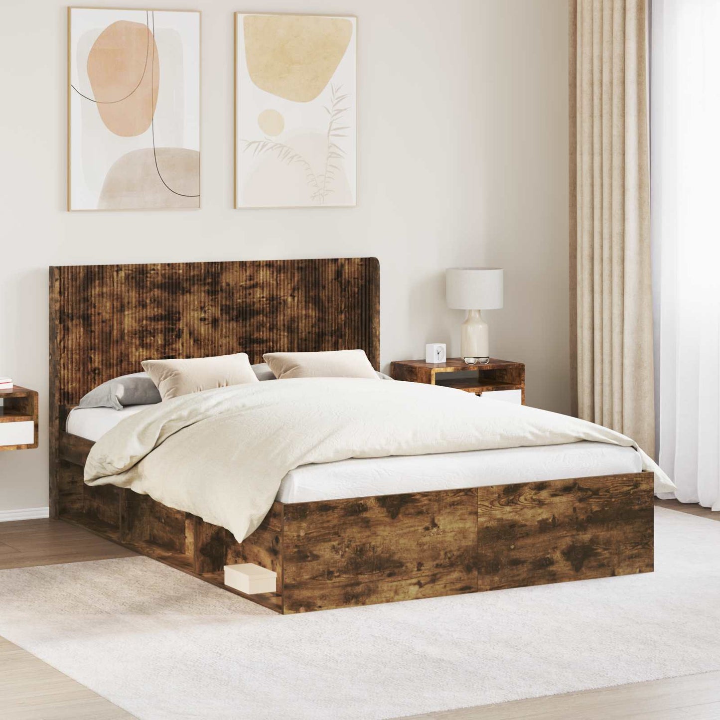 Headboard Smoked Oak Engineered Wood
