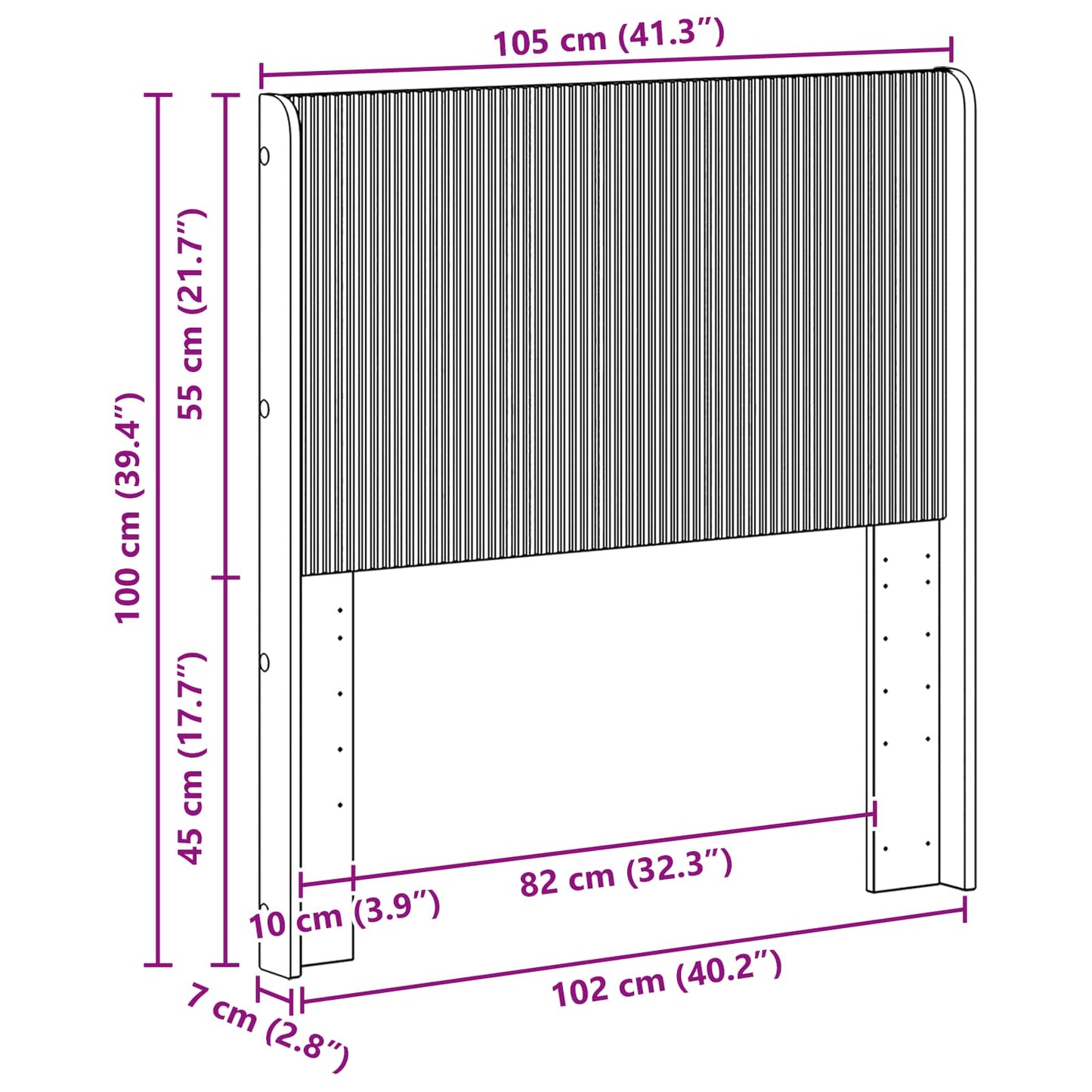Headboard Black Engineered Wood