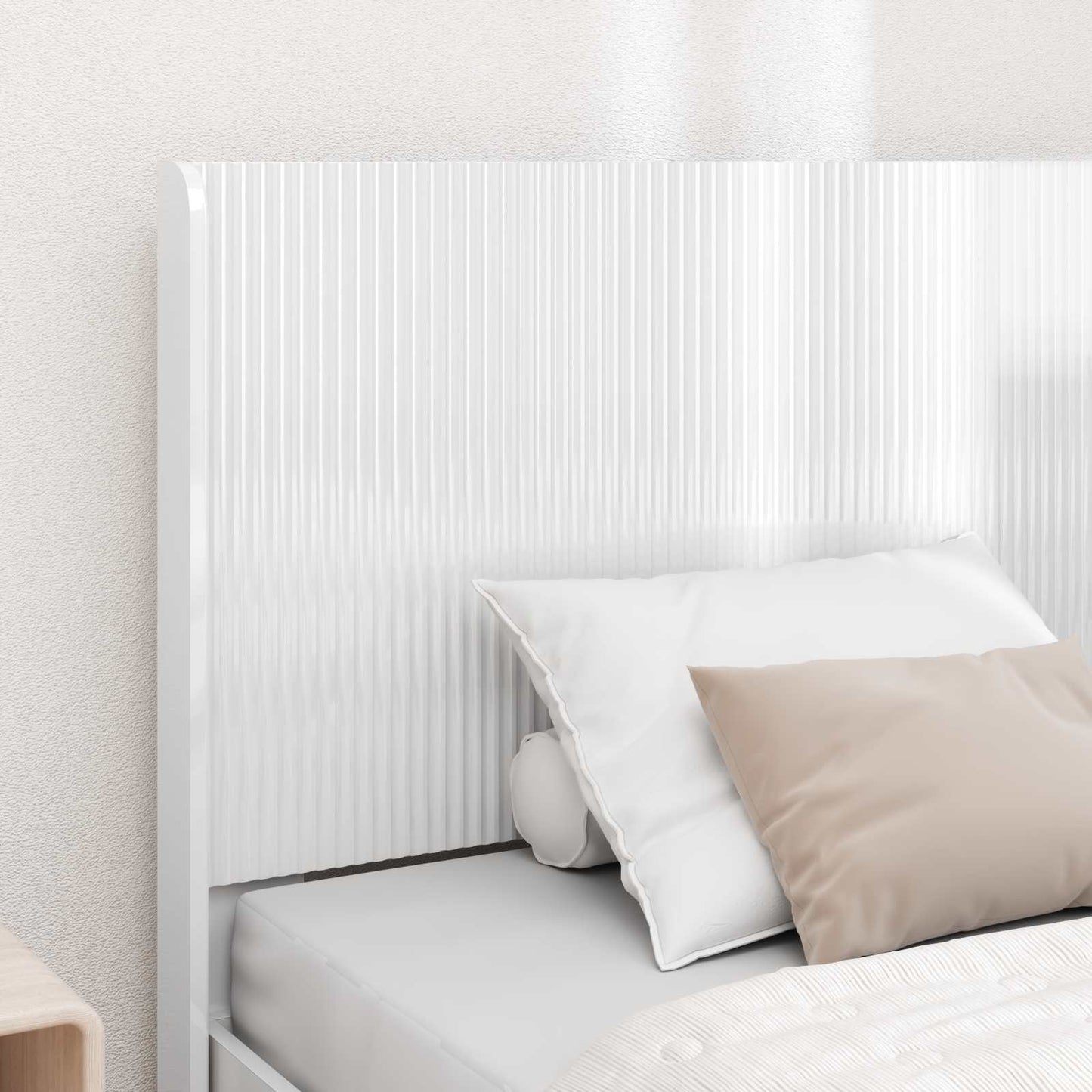 Headboard High Gloss White Engineered Wood