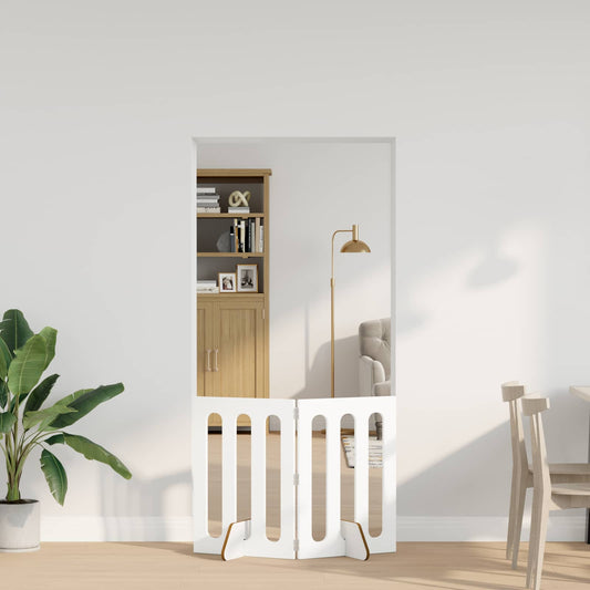 Folding Pet Fence 2 pcs White 100.5 x 38 x 70 cm