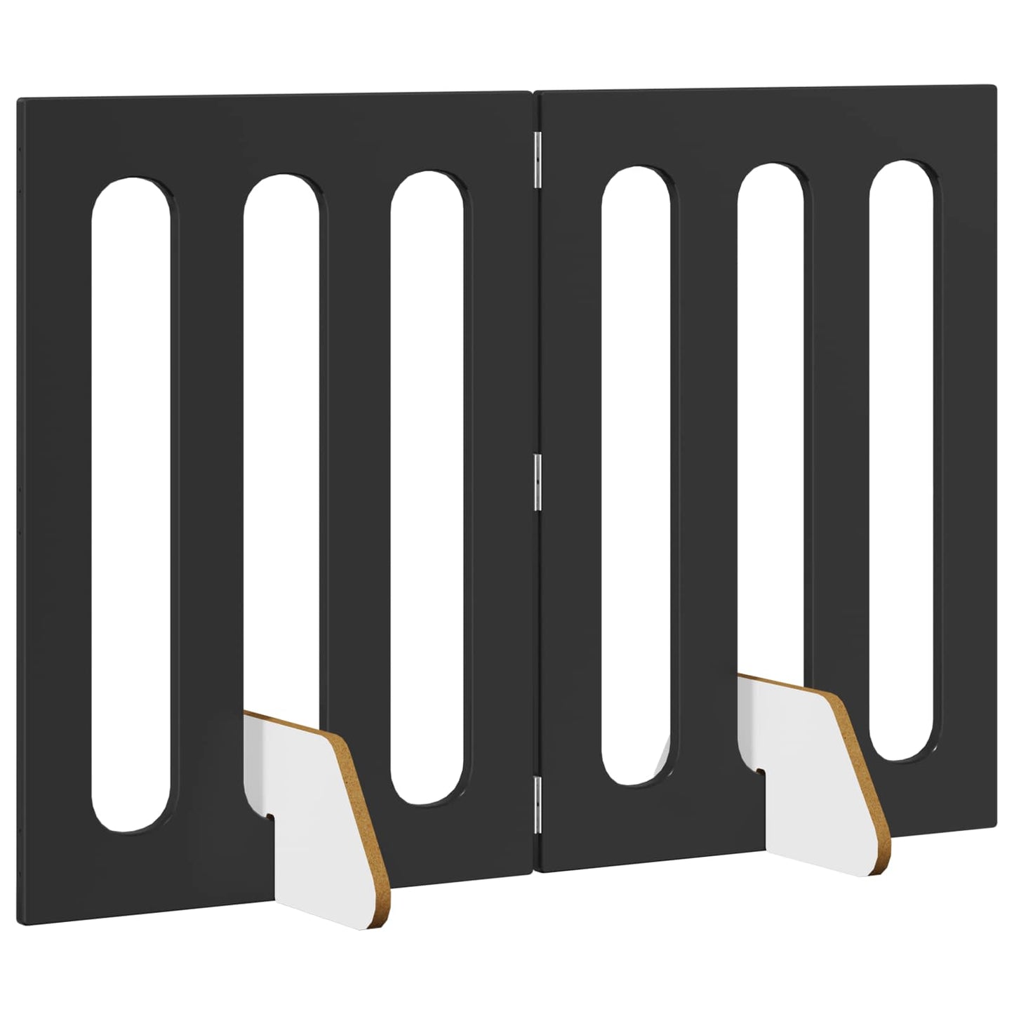 Folding Pet Fence 2 pcs Black Oak 100.5 x 38 x 70 cm