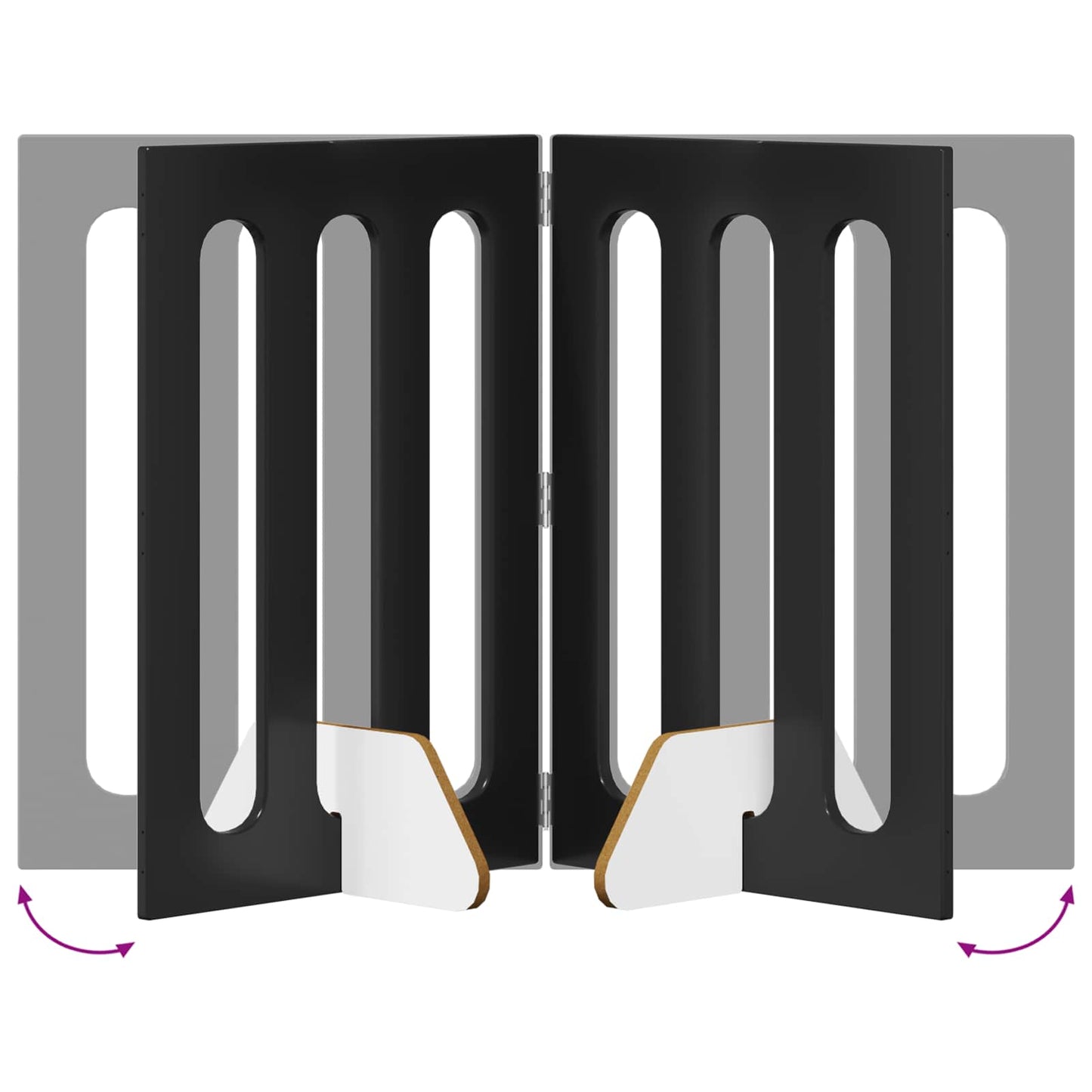 Folding Pet Fence 2 pcs Black Oak 100.5 x 38 x 70 cm