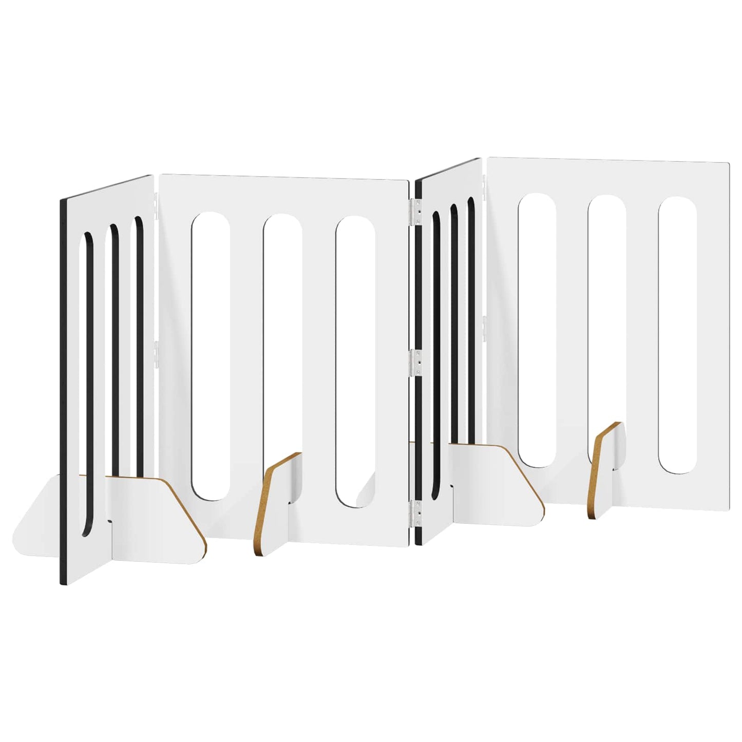 Folding Pet Fence 4 pcs Black Oak 201 x 38 x 70 cm