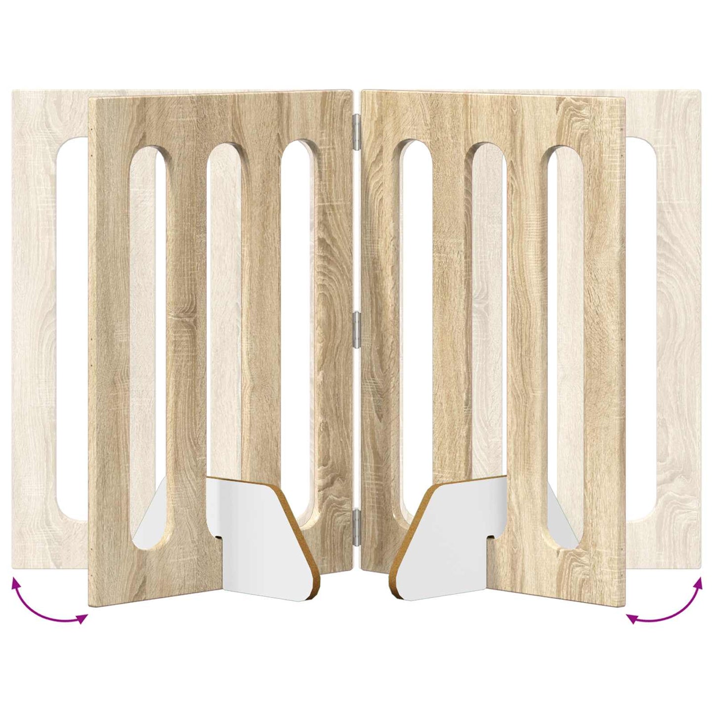Folding Pet Fence 2 pcs Sonoma Oak 100.5 x 38 x 70 cm