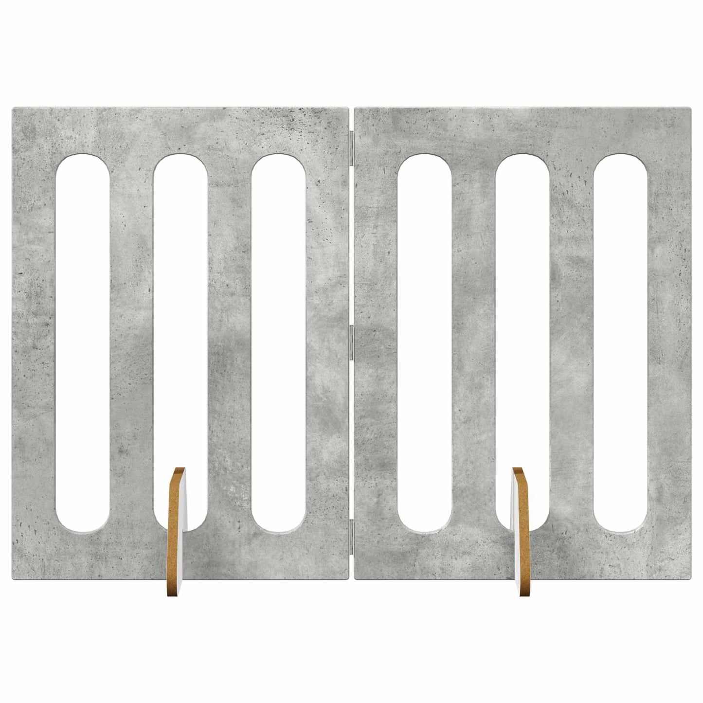 Folding Pet Fence 2 pcs Concrete Grey 100.5 x 38 x 70 cm