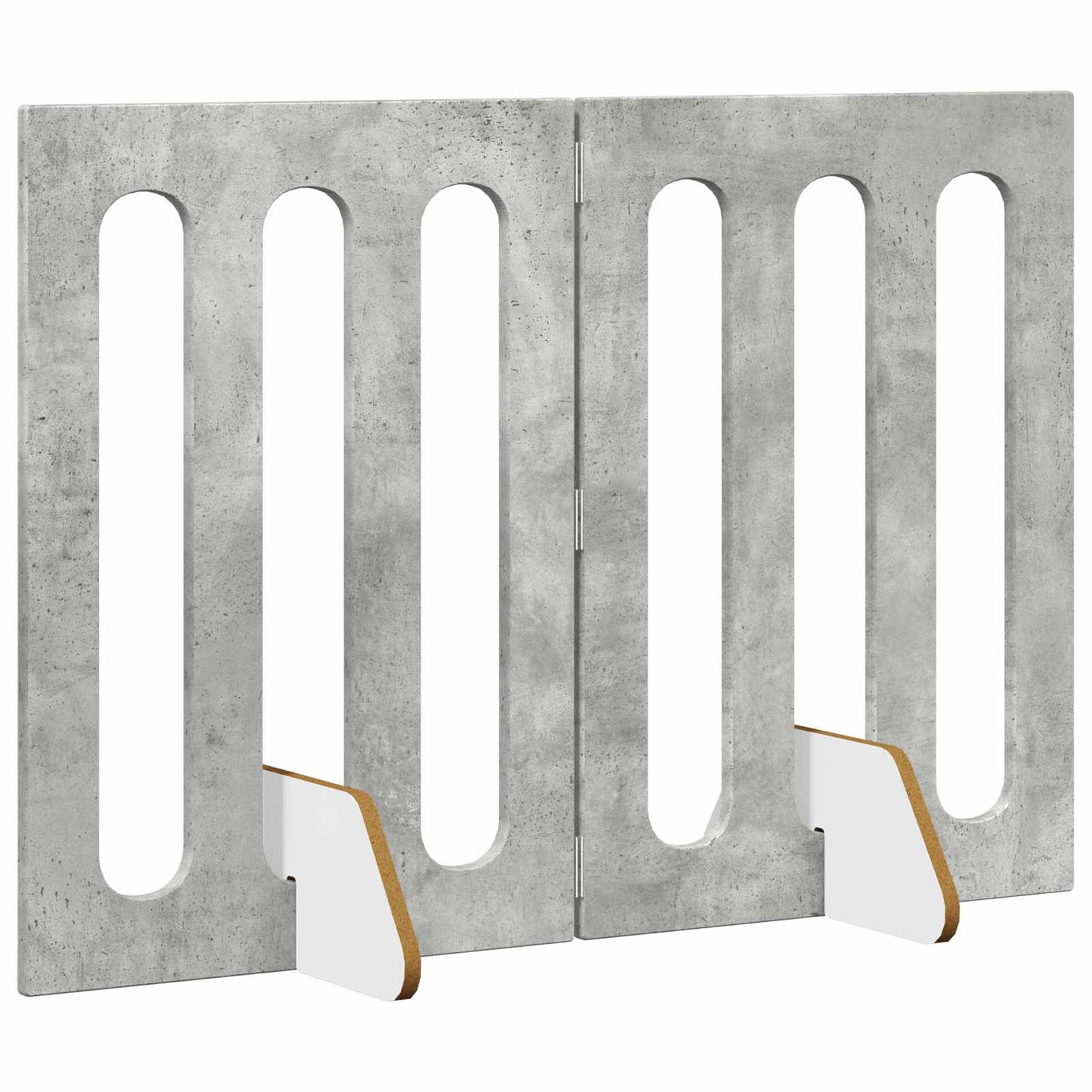 Folding Pet Fence 2 pcs Concrete Grey 100.5 x 38 x 70 cm