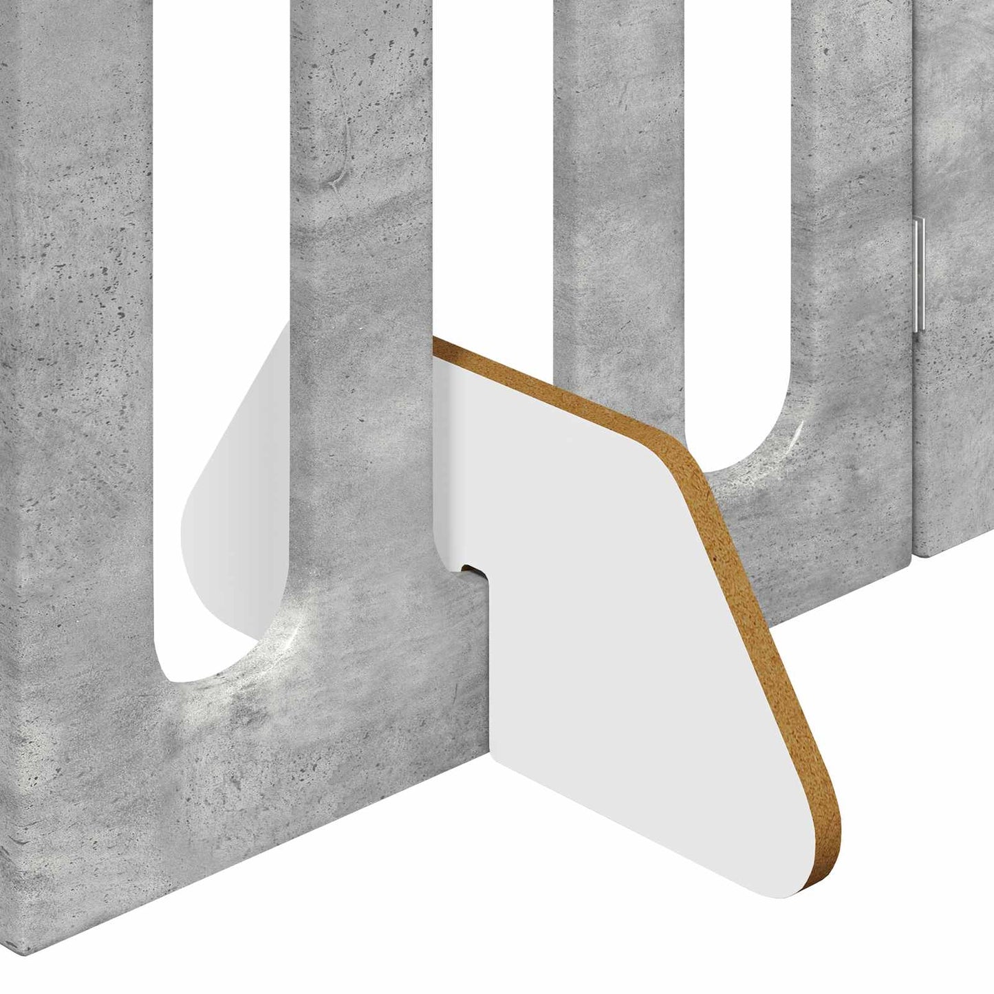 Folding Pet Fence 4 pcs Concrete Grey 201 x 38 x 70 cm