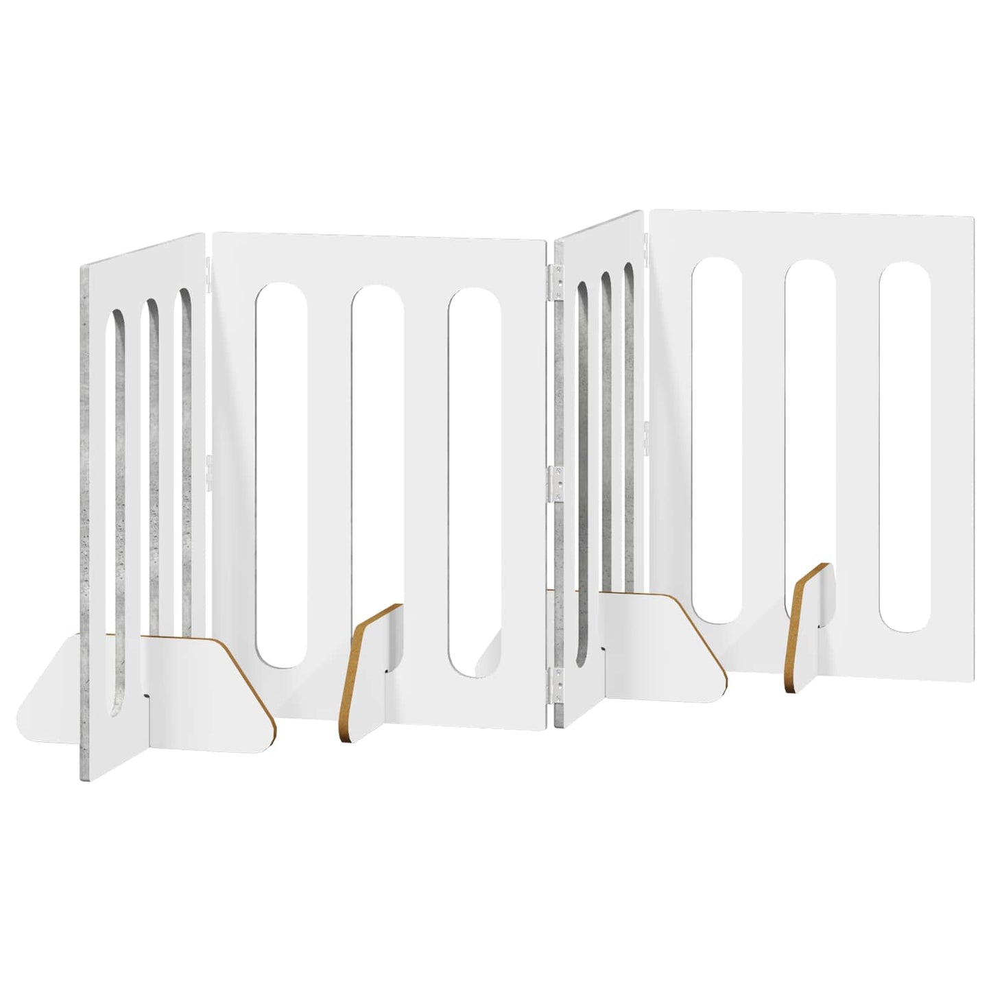 Folding Pet Fence 4 pcs Concrete Grey 201 x 38 x 70 cm
