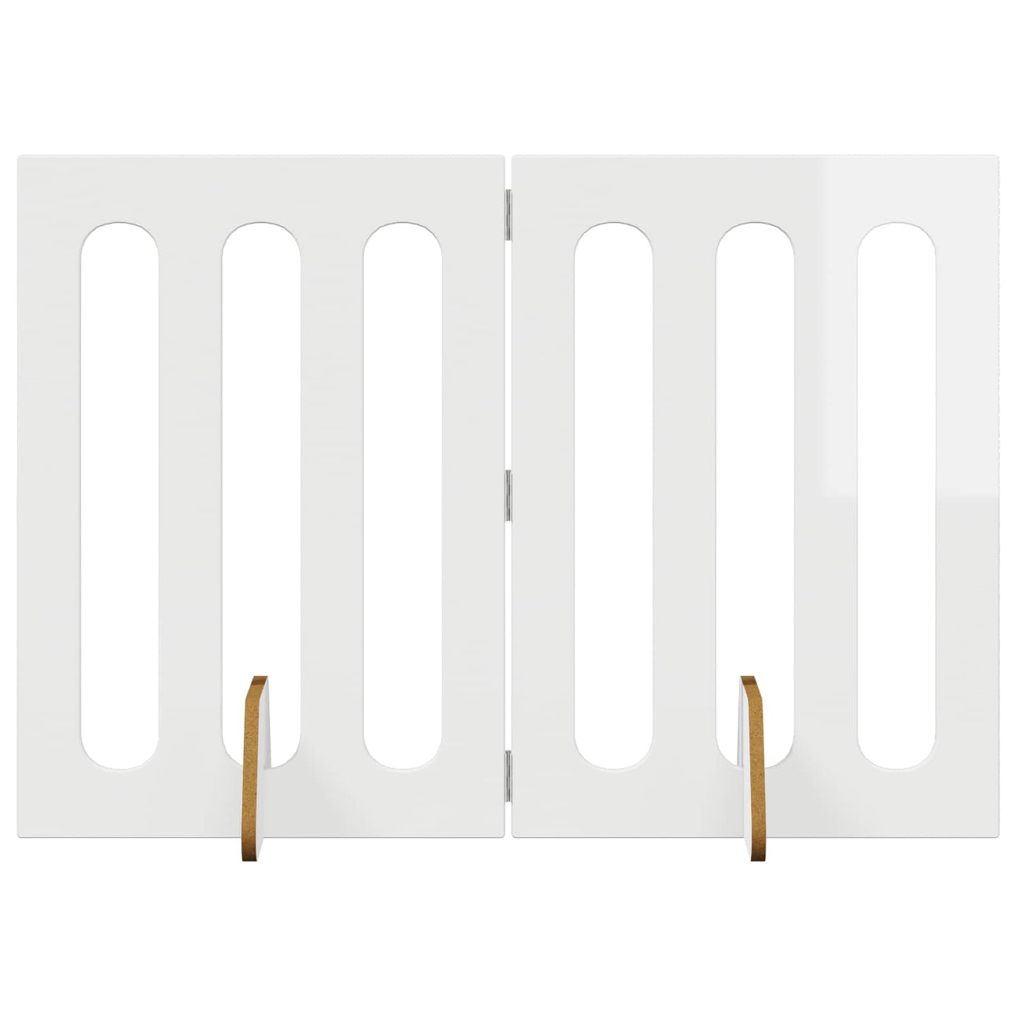 Folding Pet Fence 2 pcs High Gloss White 100.5 x 38 x 70 cm