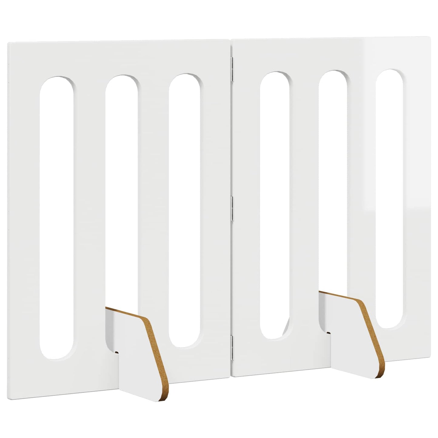 Folding Pet Fence 2 pcs High Gloss White 100.5 x 38 x 70 cm